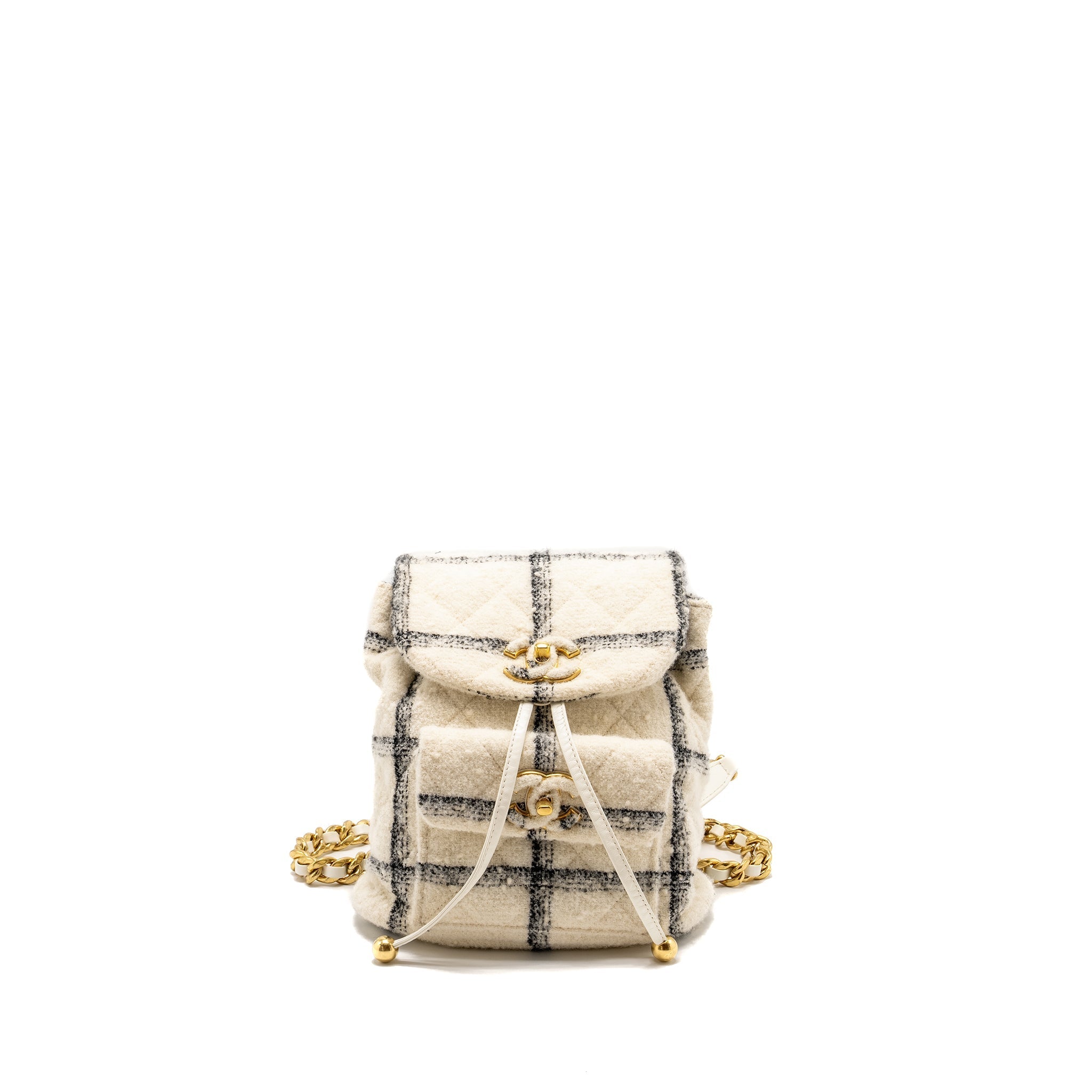 Chanel Duma Backpack Fabric White/Multicolour  (microchip)