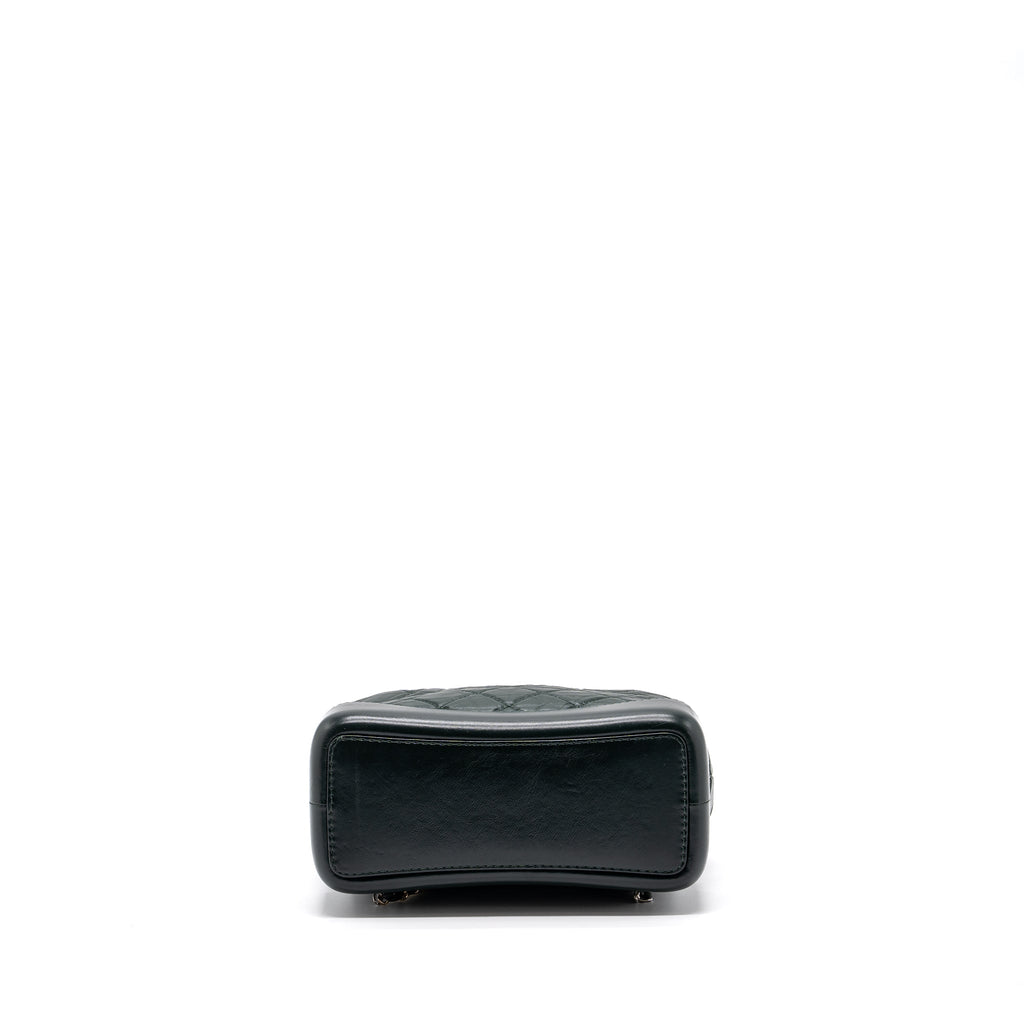 Chanel Small Gabrielle Backpack Aged Calfskin Dark Green Multicolour Hardware