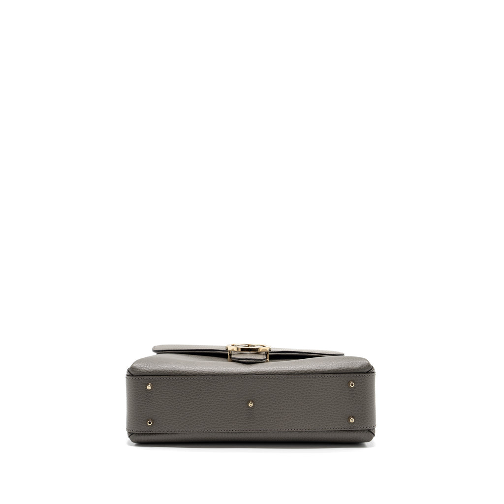 Gucci top handle messanger bag calfskin grey L