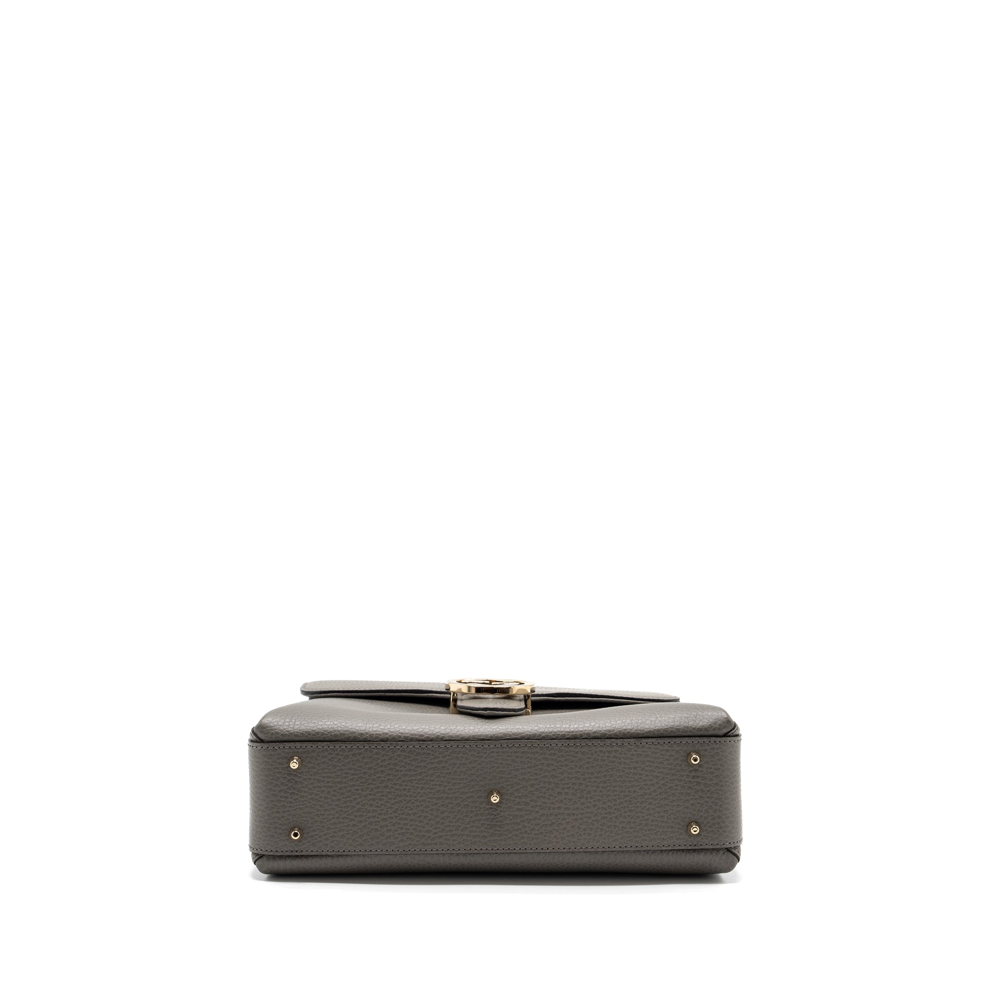 Gucci top handle messanger bag calfskin grey L