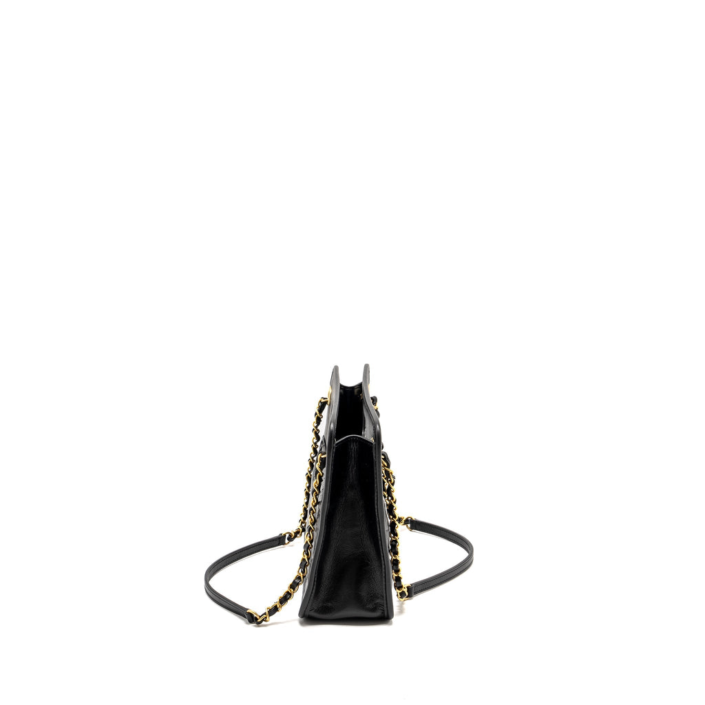 Chanel 23S Clutch Bag With Chain Calfskin Black Brush  (microchip)