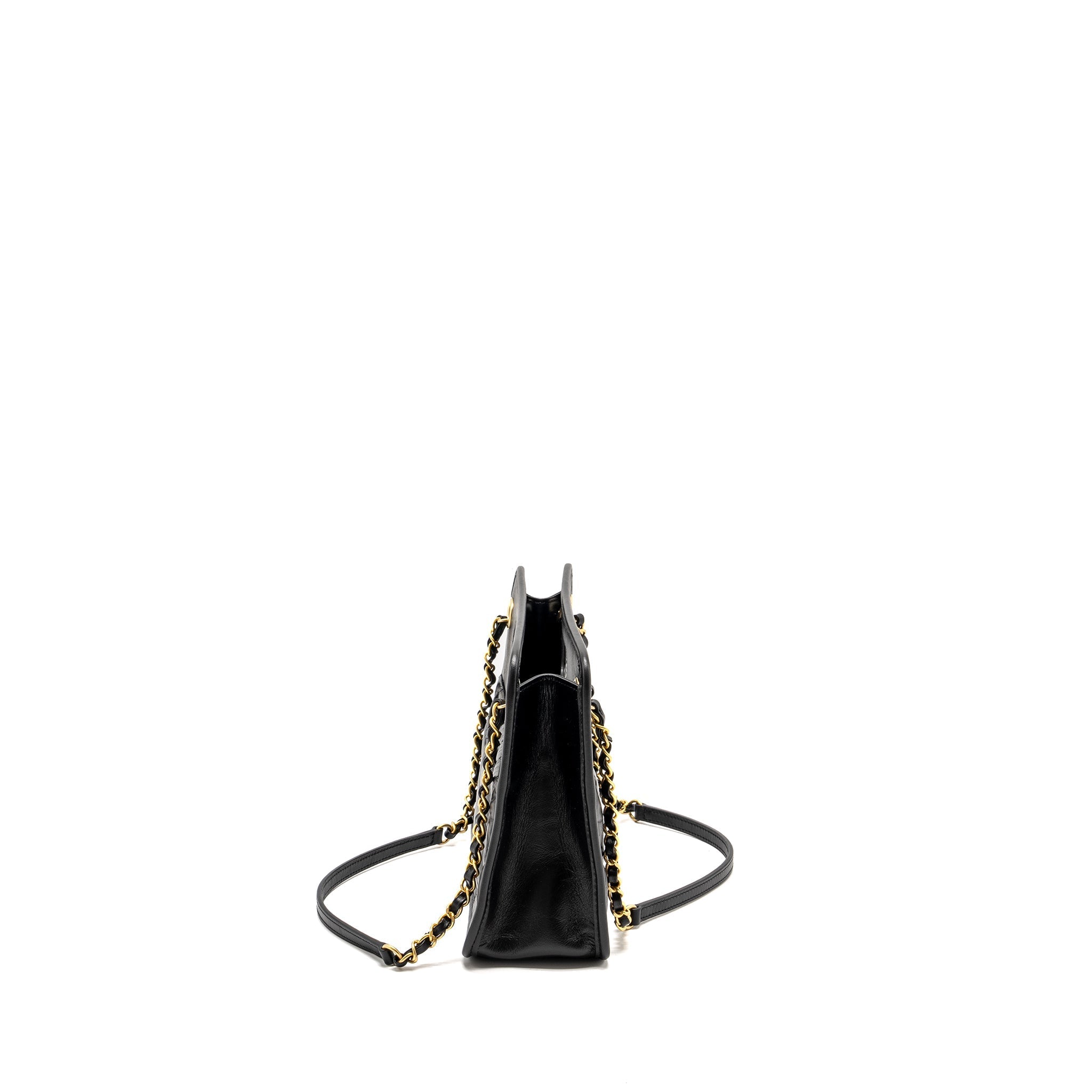 Chanel 23S Clutch Bag With Chain Calfskin Black Brush  (microchip)
