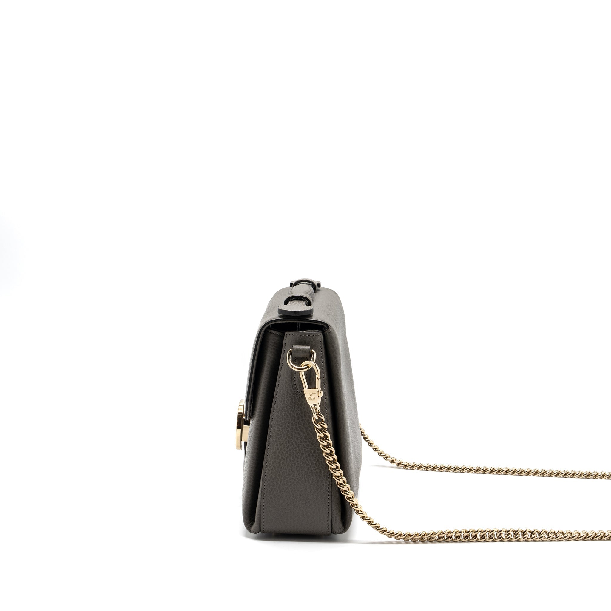 Gucci top handle messanger bag calfskin grey L