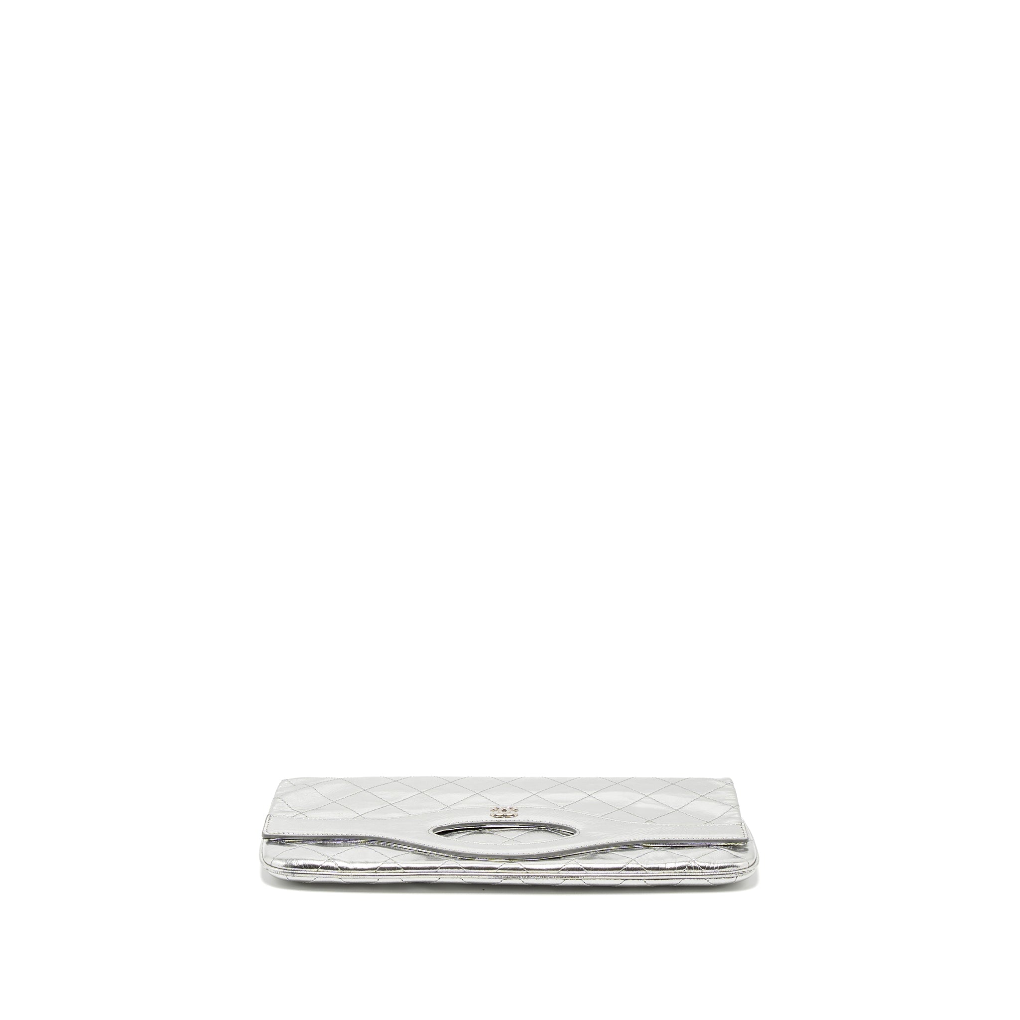 Chanel 31 Clutch Bag Goatskin Metallic Silver