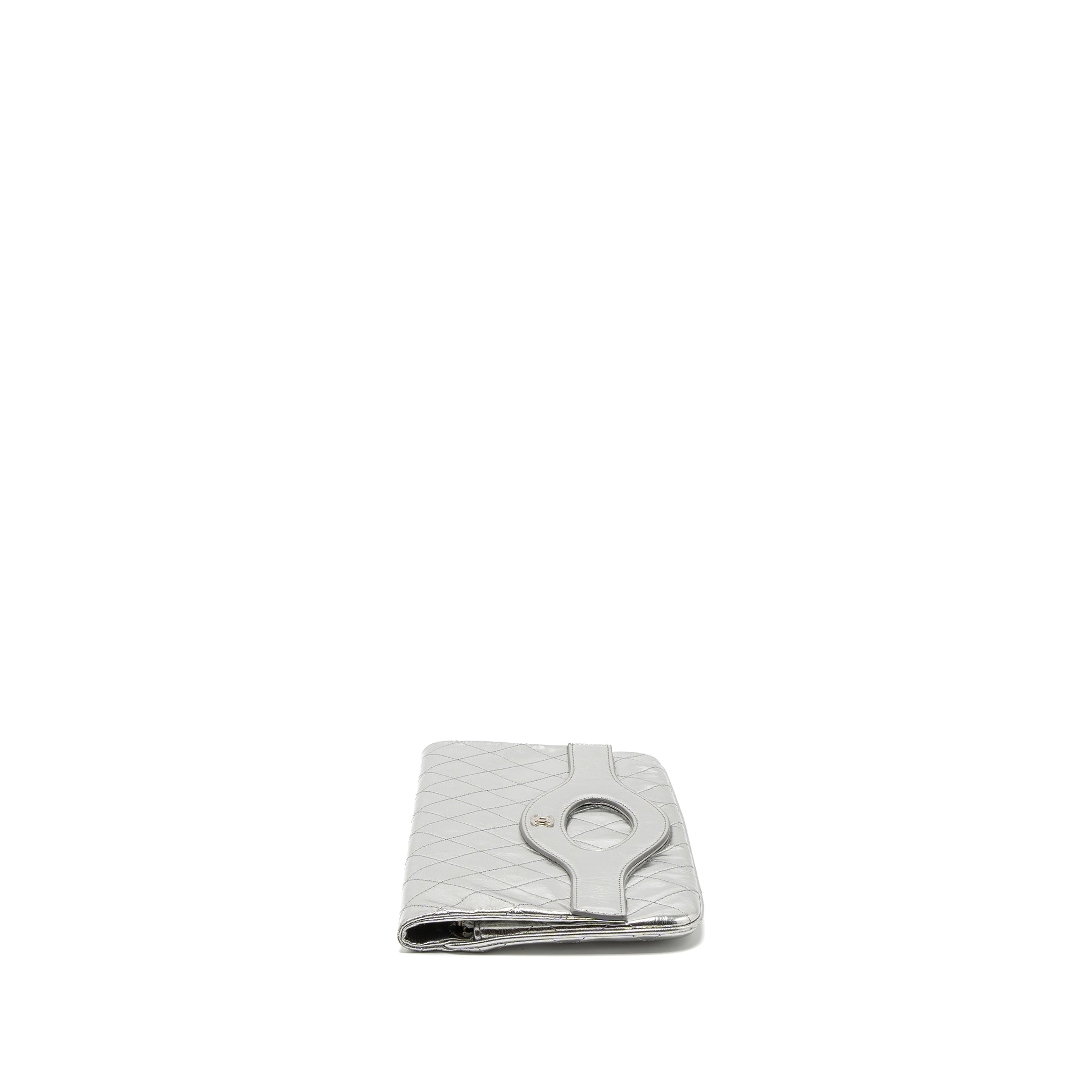 Chanel 31 Clutch Bag Goatskin Metallic Silver