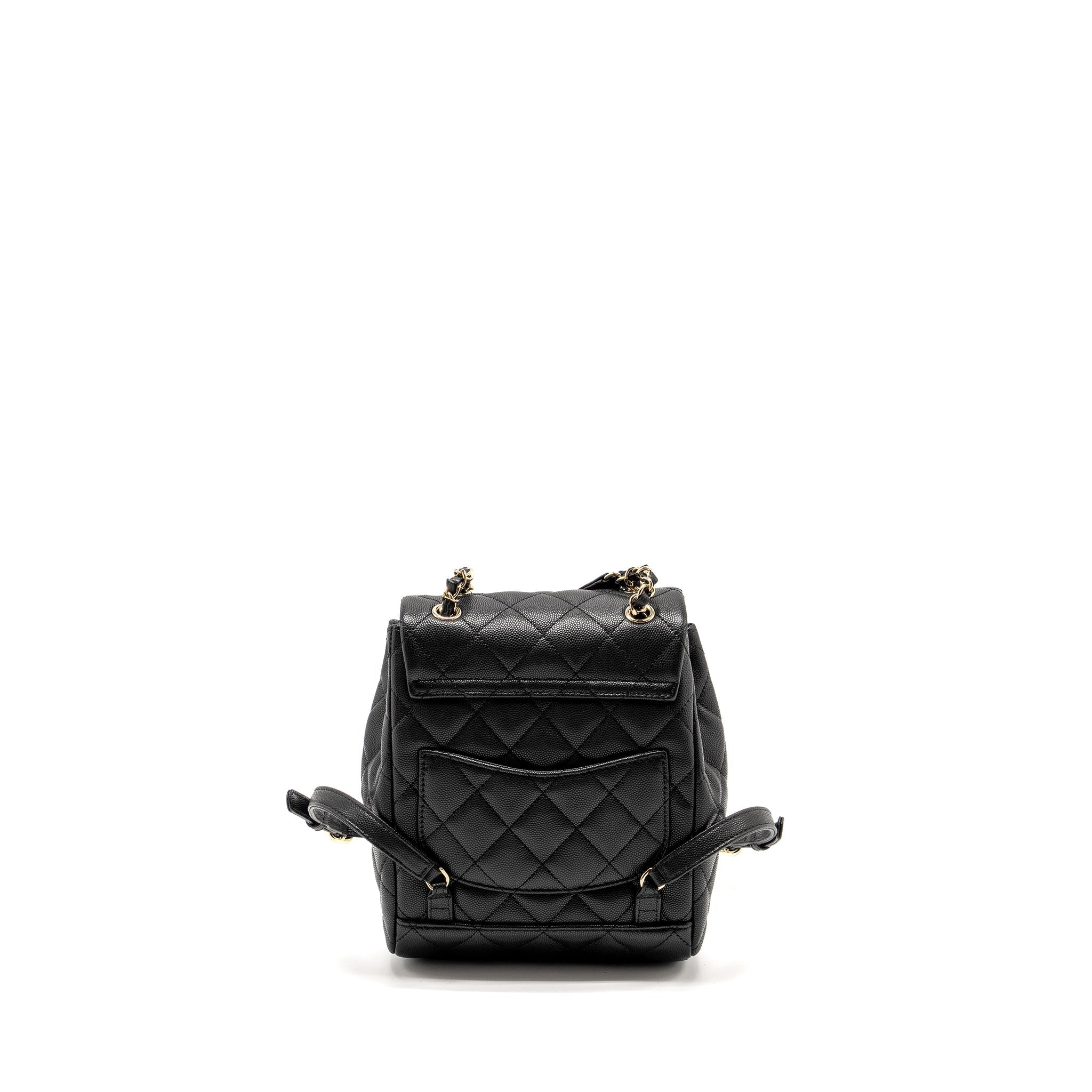 Chanel 23s Quilted Mini Backpack Caviar Black L (Microchip)