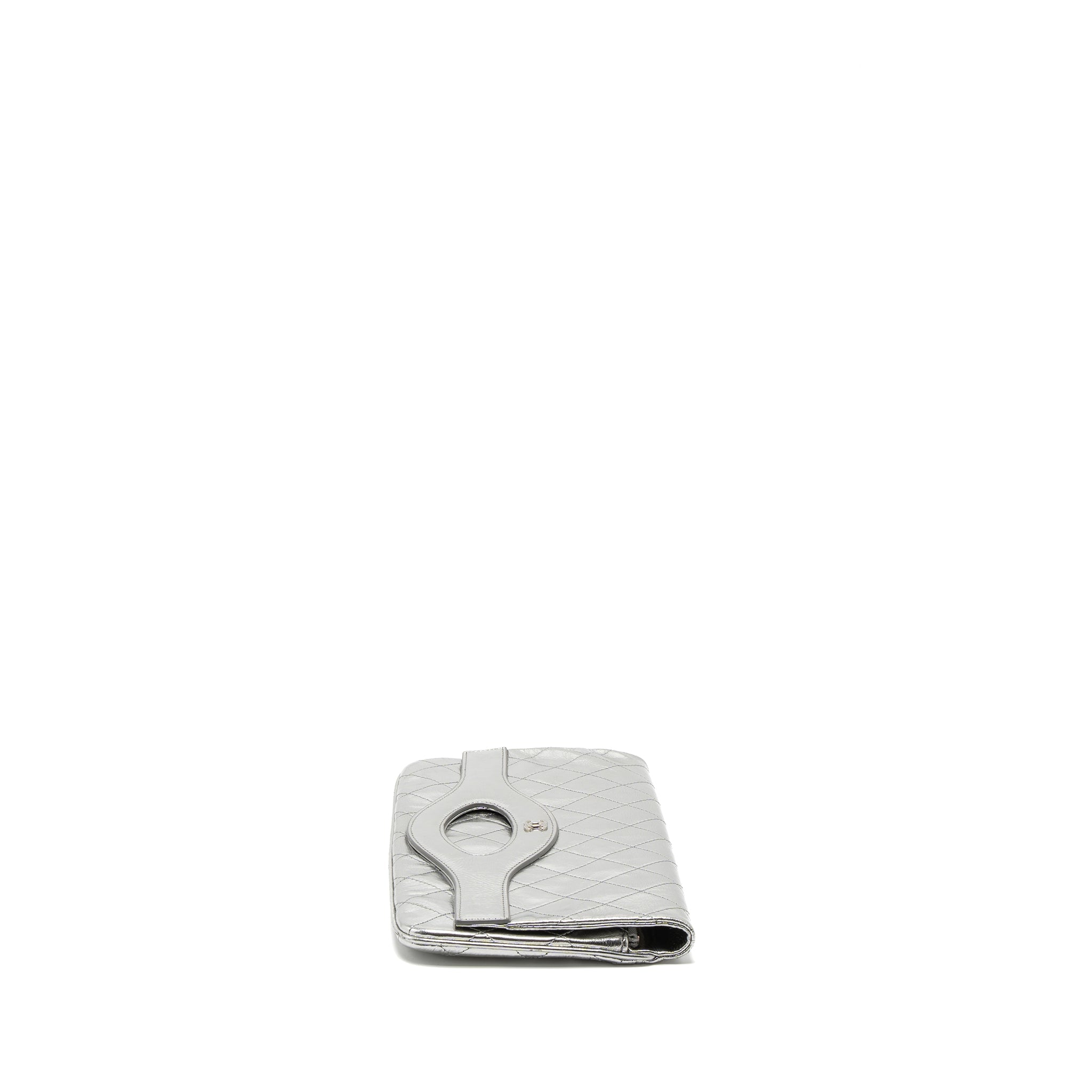 Chanel 31 Clutch Bag Goatskin Metallic Silver