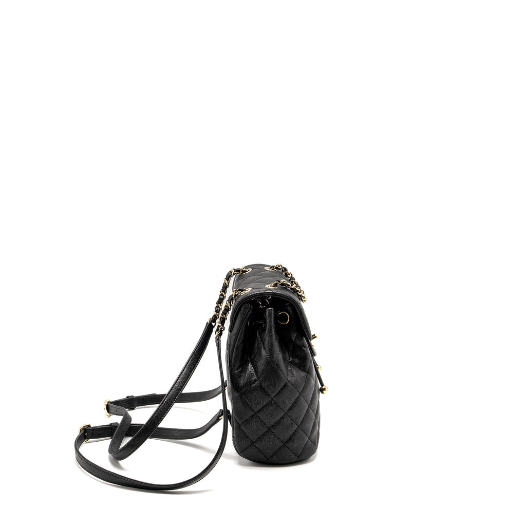 Chanel 23s Quilted Mini Backpack Caviar Black L (Microchip)