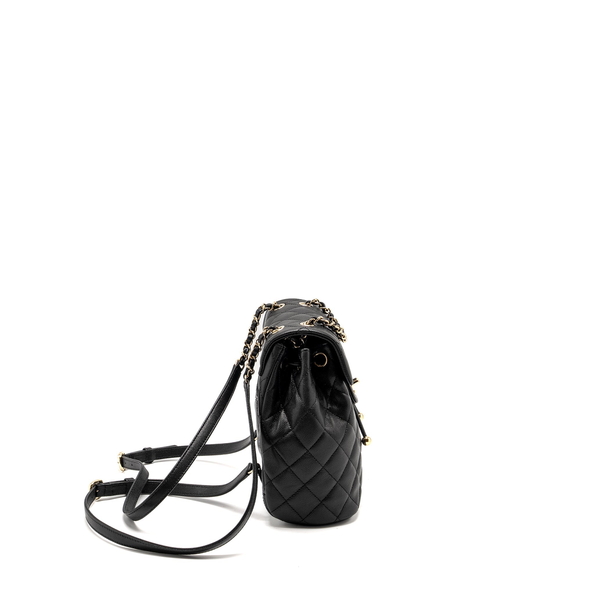 Chanel 23s Quilted Mini Backpack Caviar Black L (Microchip)