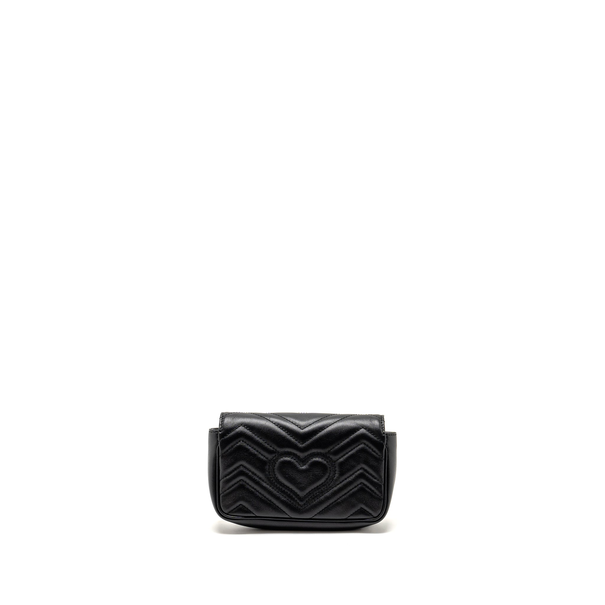 GUCCI Super Mini GG Marmont Calfskin Black