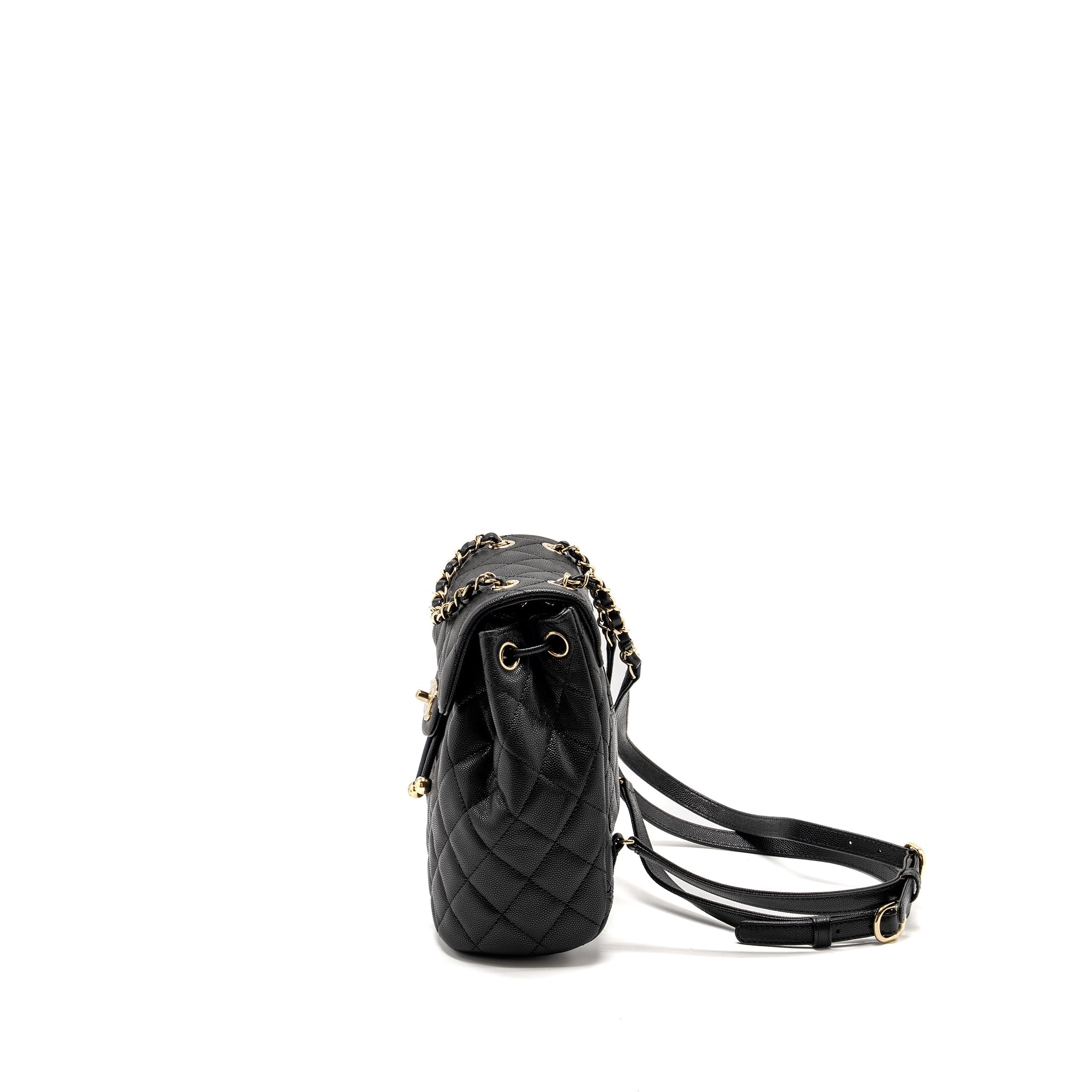 Chanel 23s Quilted Mini Backpack Caviar Black L (Microchip)