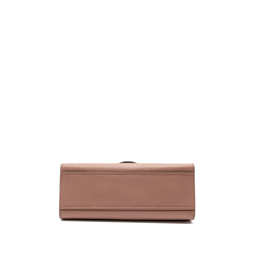 Gucci Top Handle Flap Bag Calfskin Dark Pink