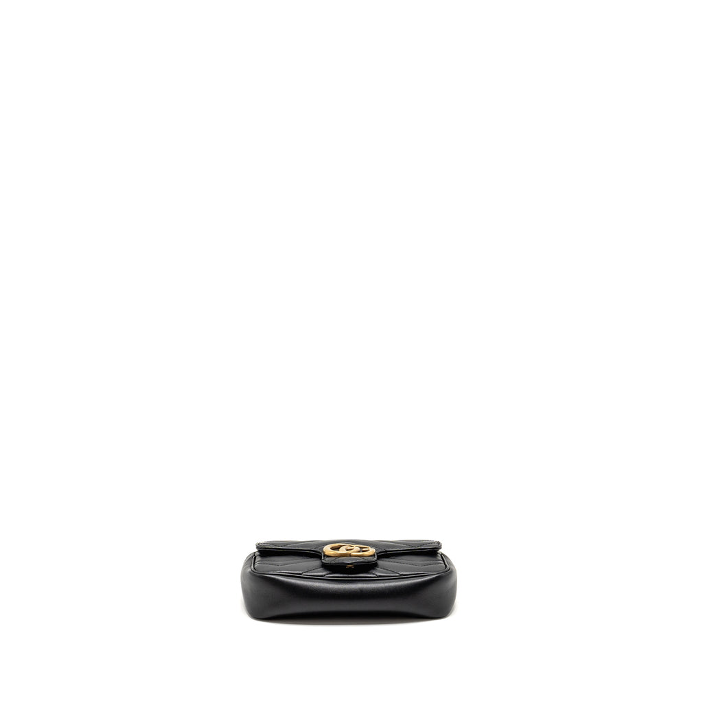 GUCCI Super Mini GG Marmont Calfskin Black