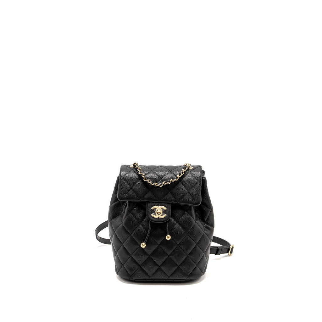 Chanel 23s Quilted Mini Backpack Caviar Black L (Microchip)