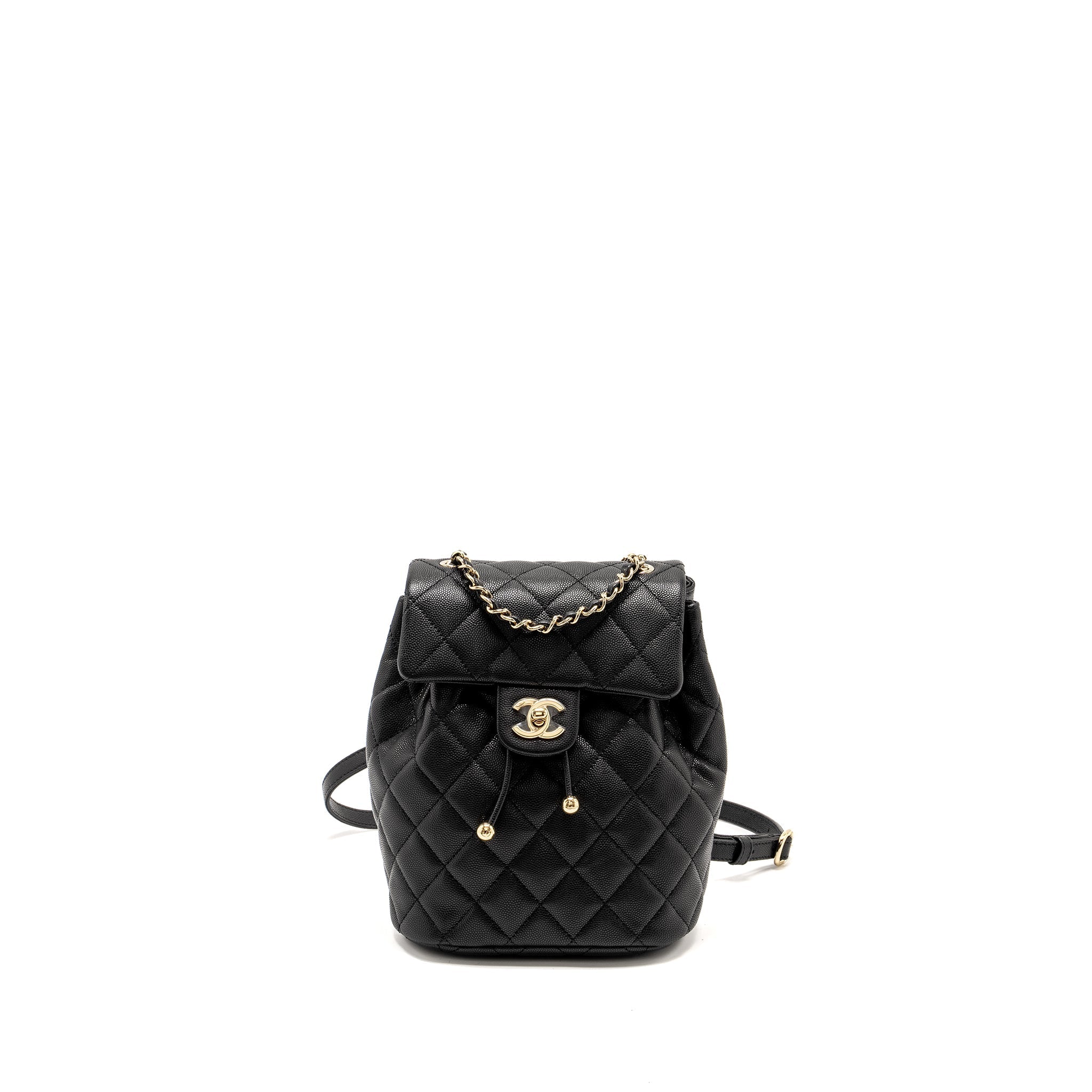 Chanel 23s Quilted Mini Backpack Caviar Black L (Microchip)