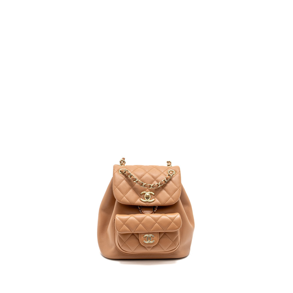 Chanel 24p Mini Duma Backpack Calfskin Caramel L(microchip)