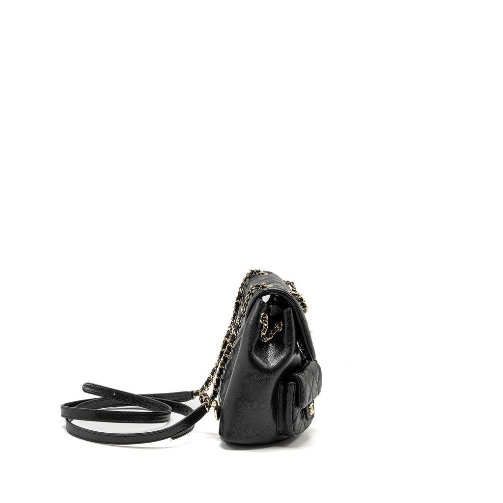 Chanel Triple Pack Backpack Caviar Black L (microchip)