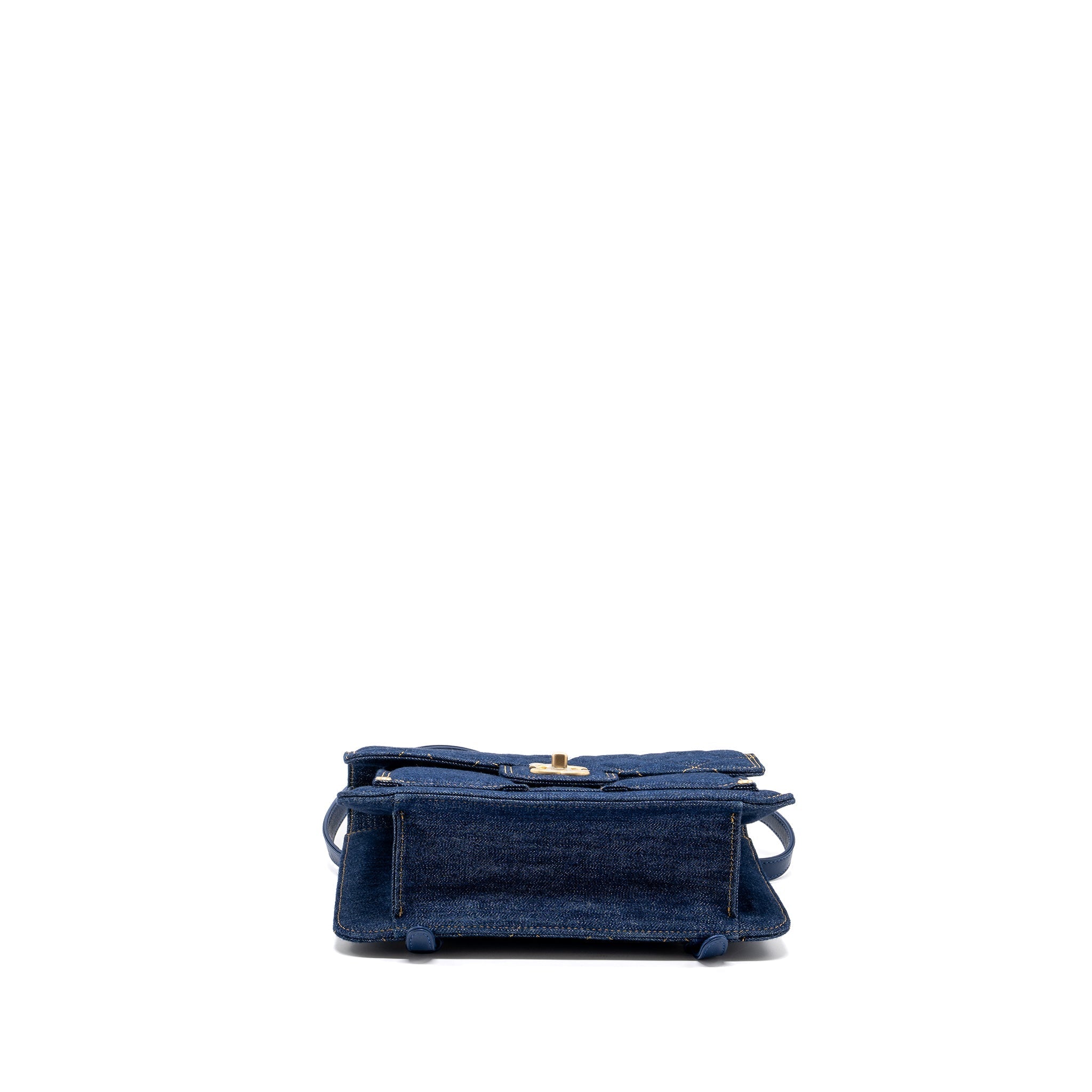Chanel 23S flap backpack denim blue with  (microchip)