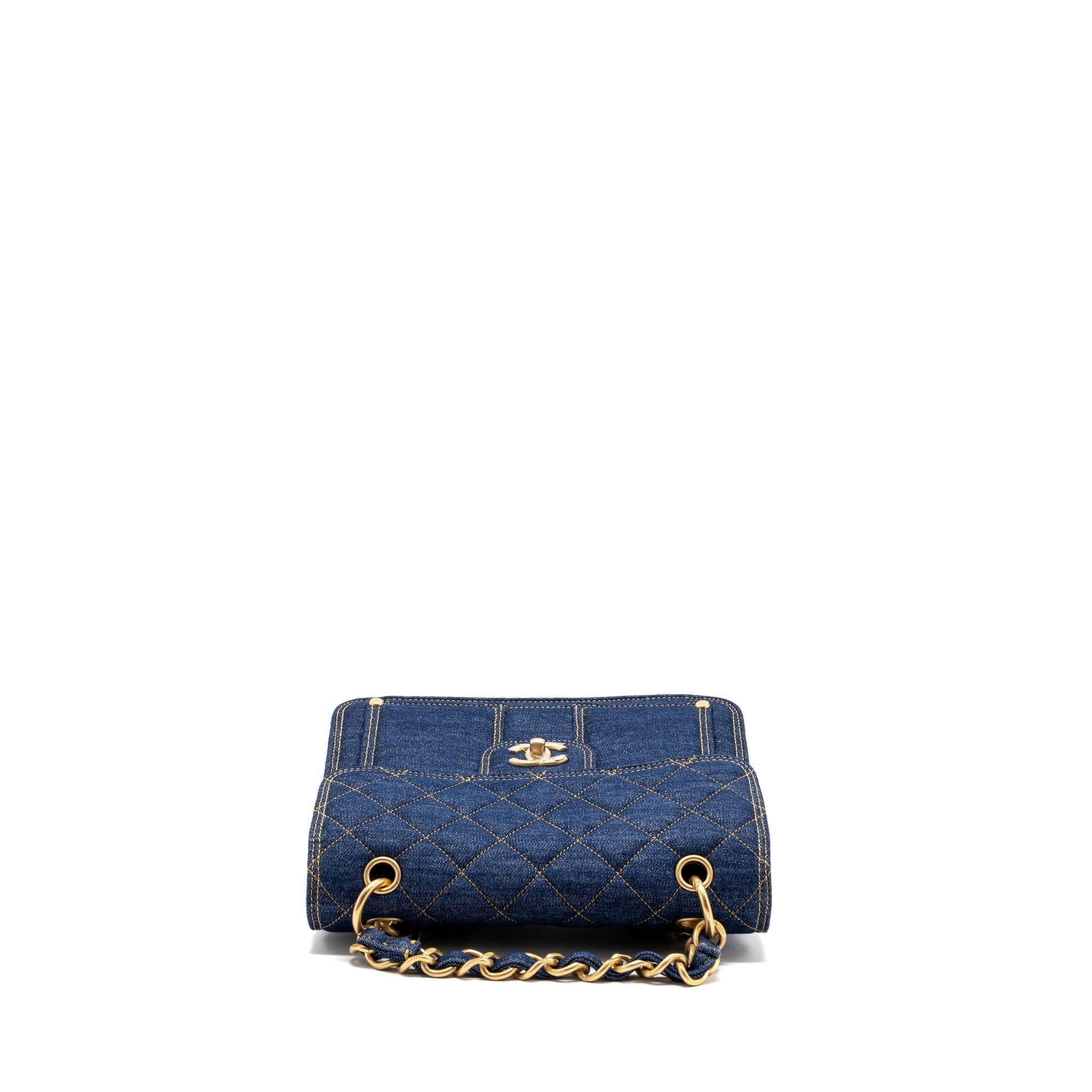 Chanel 23S flap backpack denim blue with  (microchip)