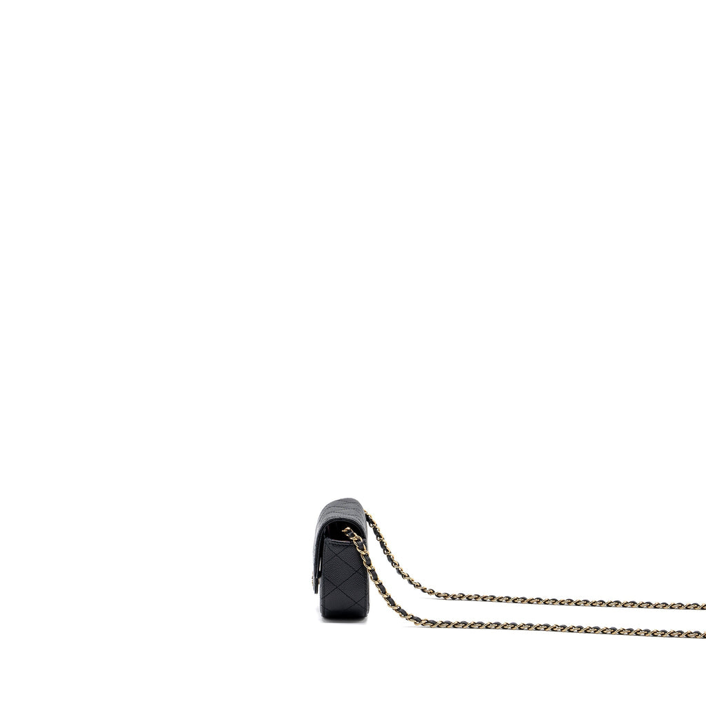 Chanel Mini Clutch With Chain Caviar Black L (microchip)