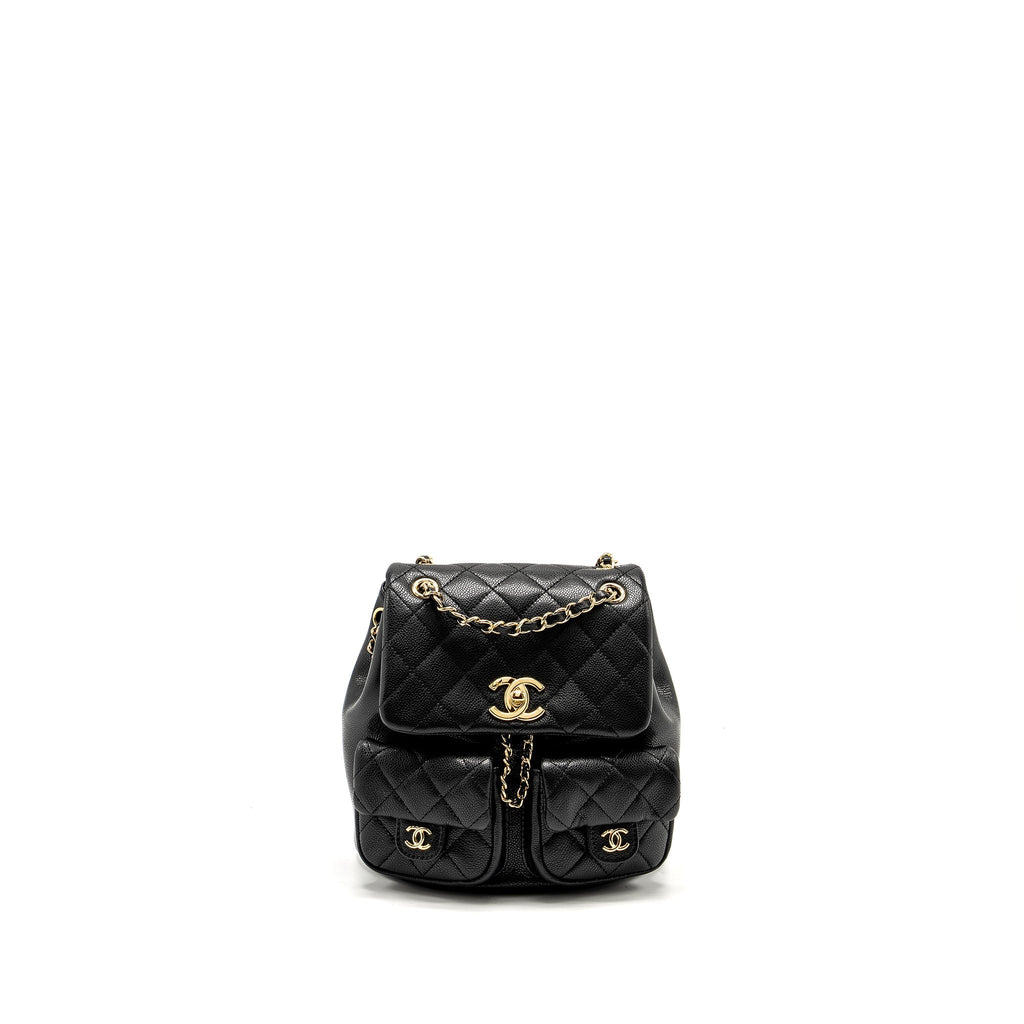 Chanel Triple Pack Backpack Caviar Black L (microchip)