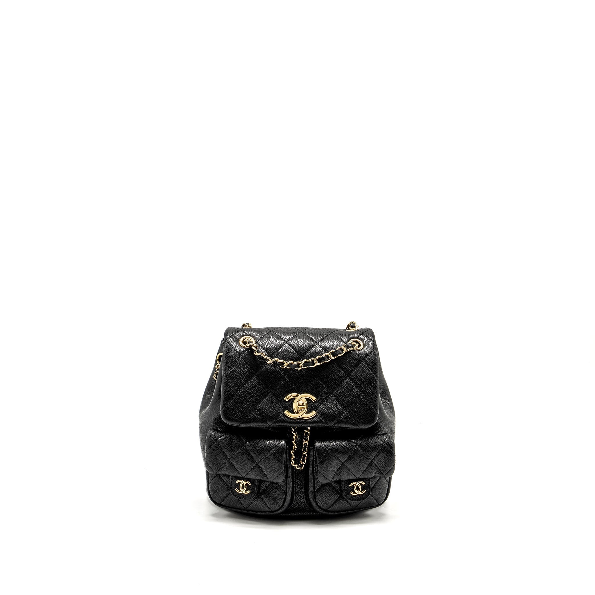 Chanel Triple Pack Backpack Caviar Black L (microchip)