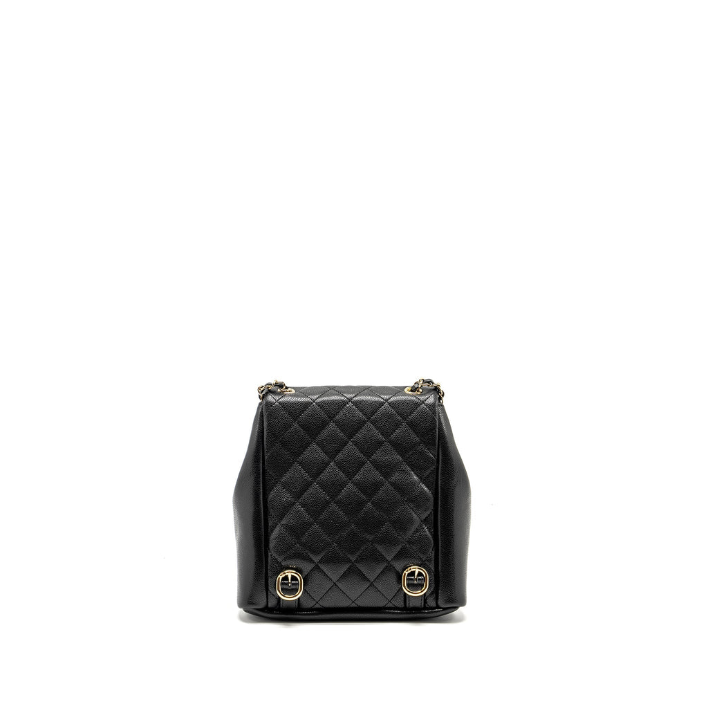 Chanel Triple Pack Backpack Caviar Black L (microchip)