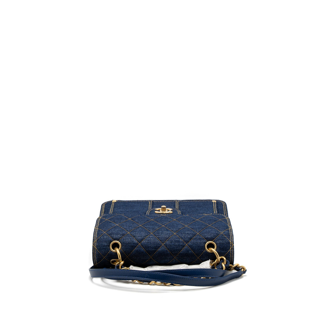 Chanel 23S Flap Backpack Denim Blue Brushed  (Microchip)