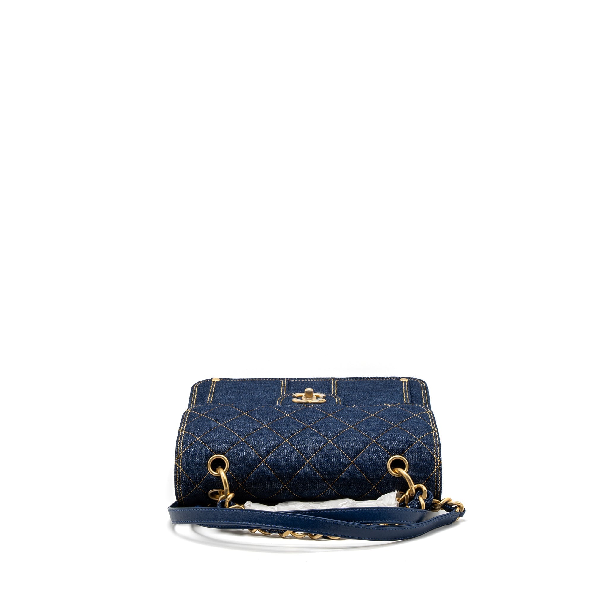 Chanel 23S Flap Backpack Denim Blue Brushed  (Microchip)