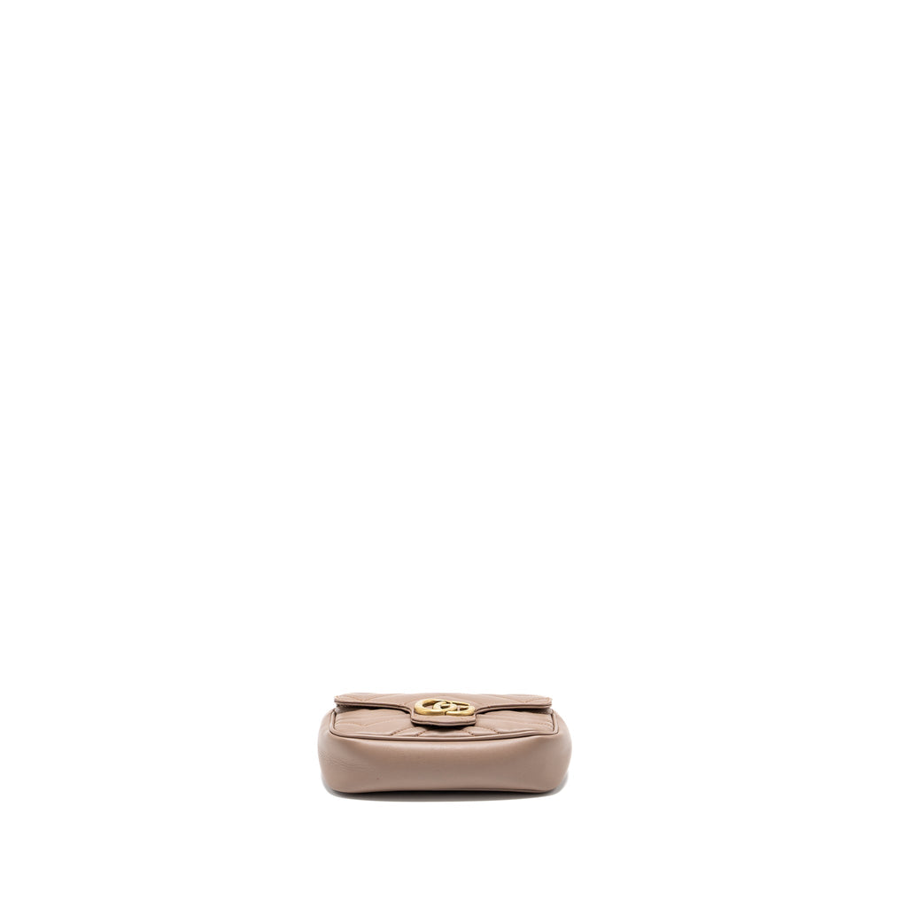 Gucci Super Mini GG Marmont Calfskin Beige