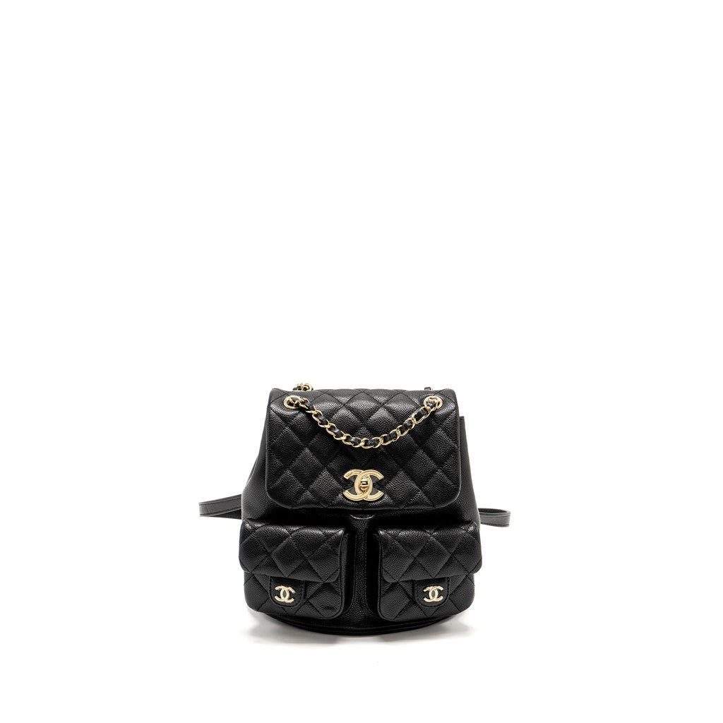 Chanel Triple Pack Backpack Caviar Black L (Microchip)