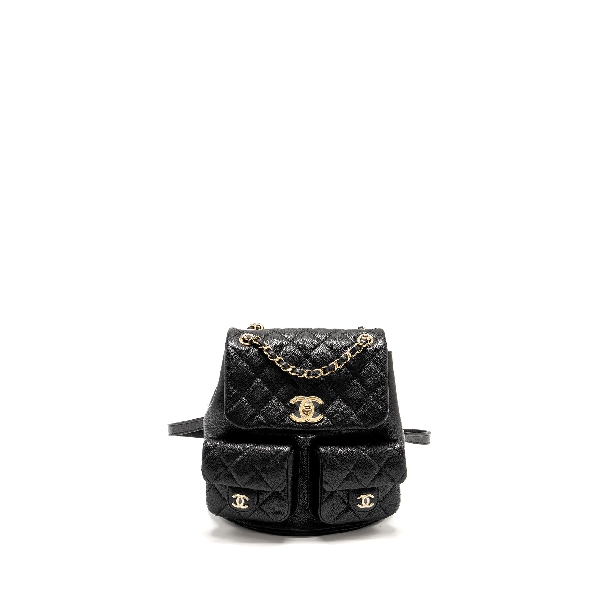 Chanel Triple Pack Backpack Caviar Black L (Microchip)