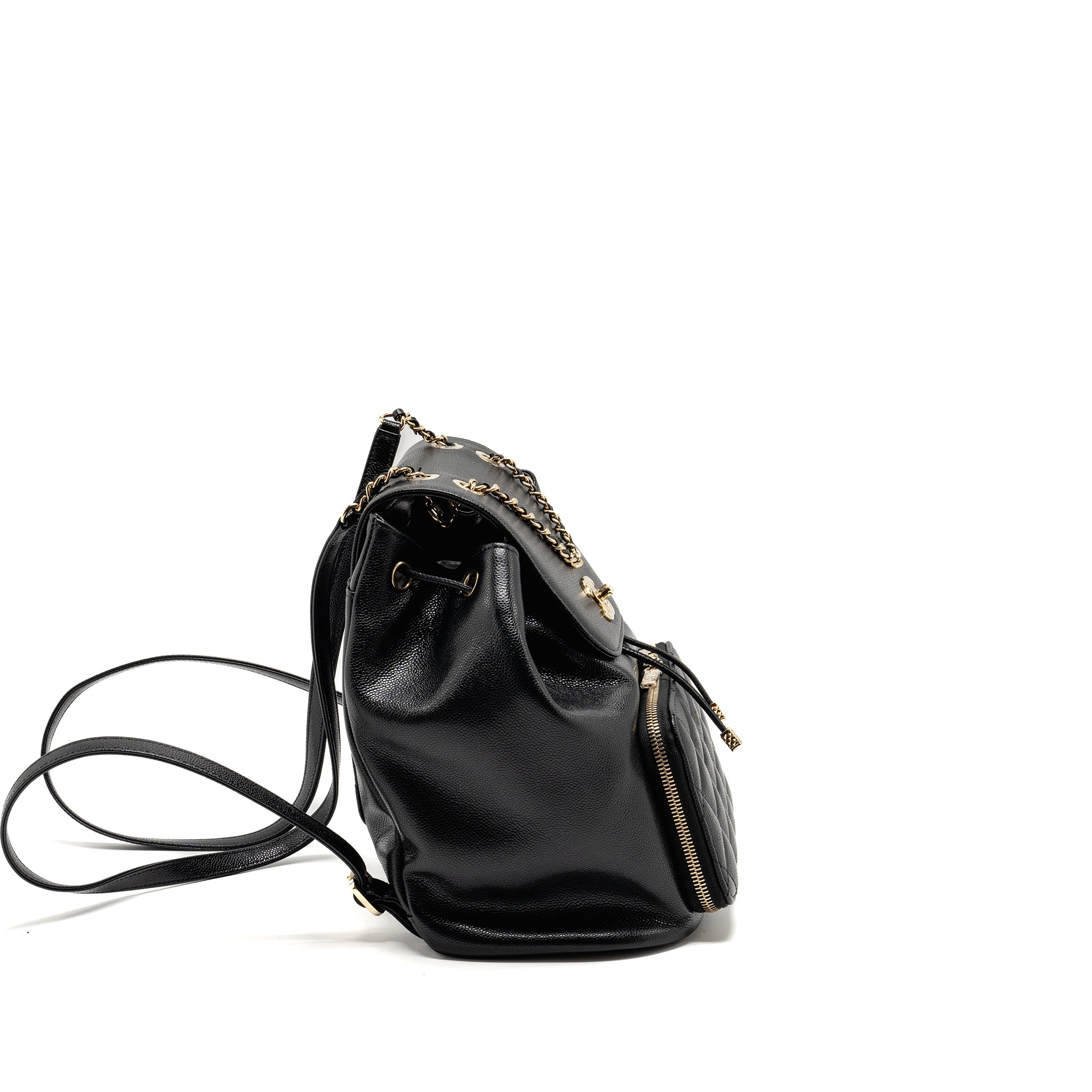 Chanel Affinity Backpack Caviar Black L (Microchip)
