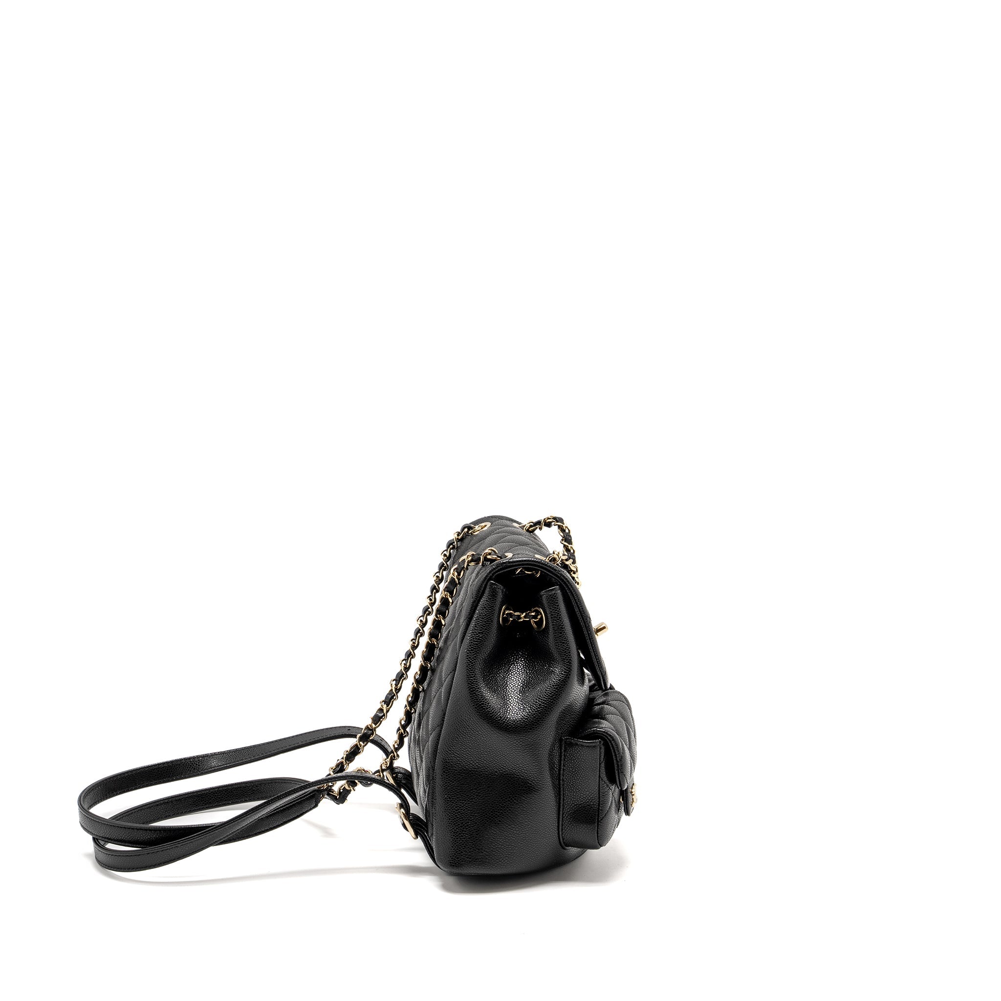 Chanel Triple Pack Backpack Caviar Black L (Microchip)