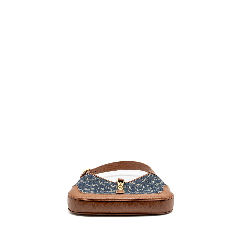 Gucci Jackie 1961 Small Shoulder Bag Denim/Leather Blue/Brown