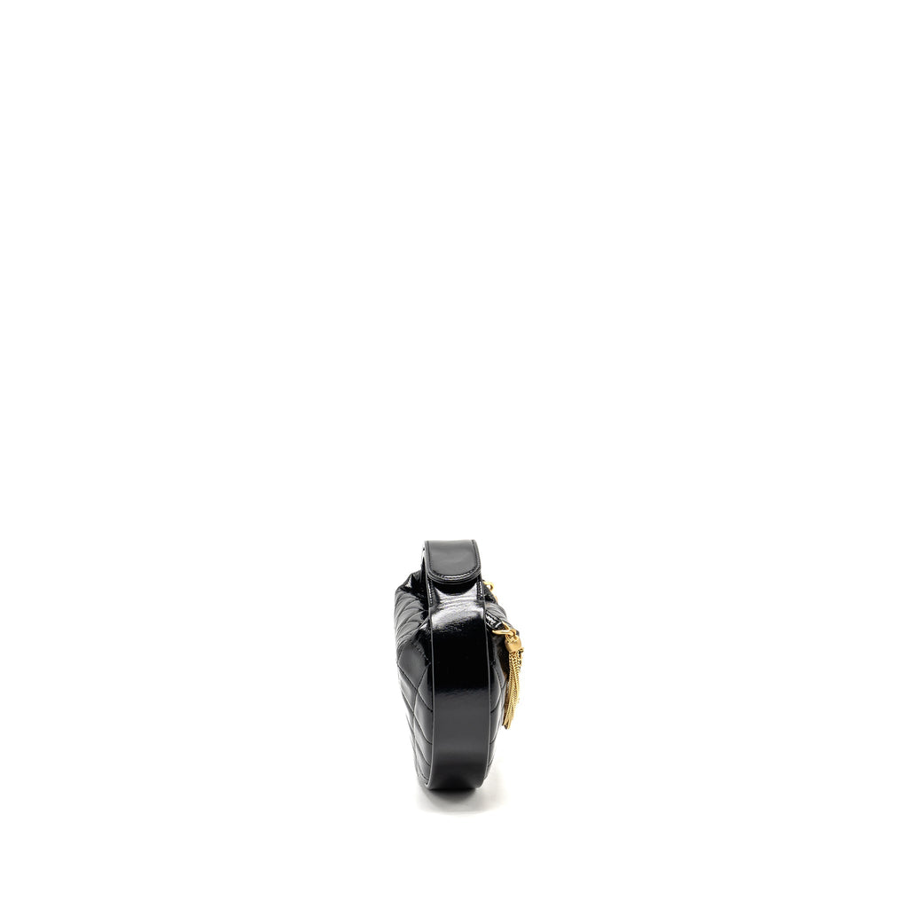Chanel 21A Round Clutch with Detail Chain Calfskin Black (microchip)