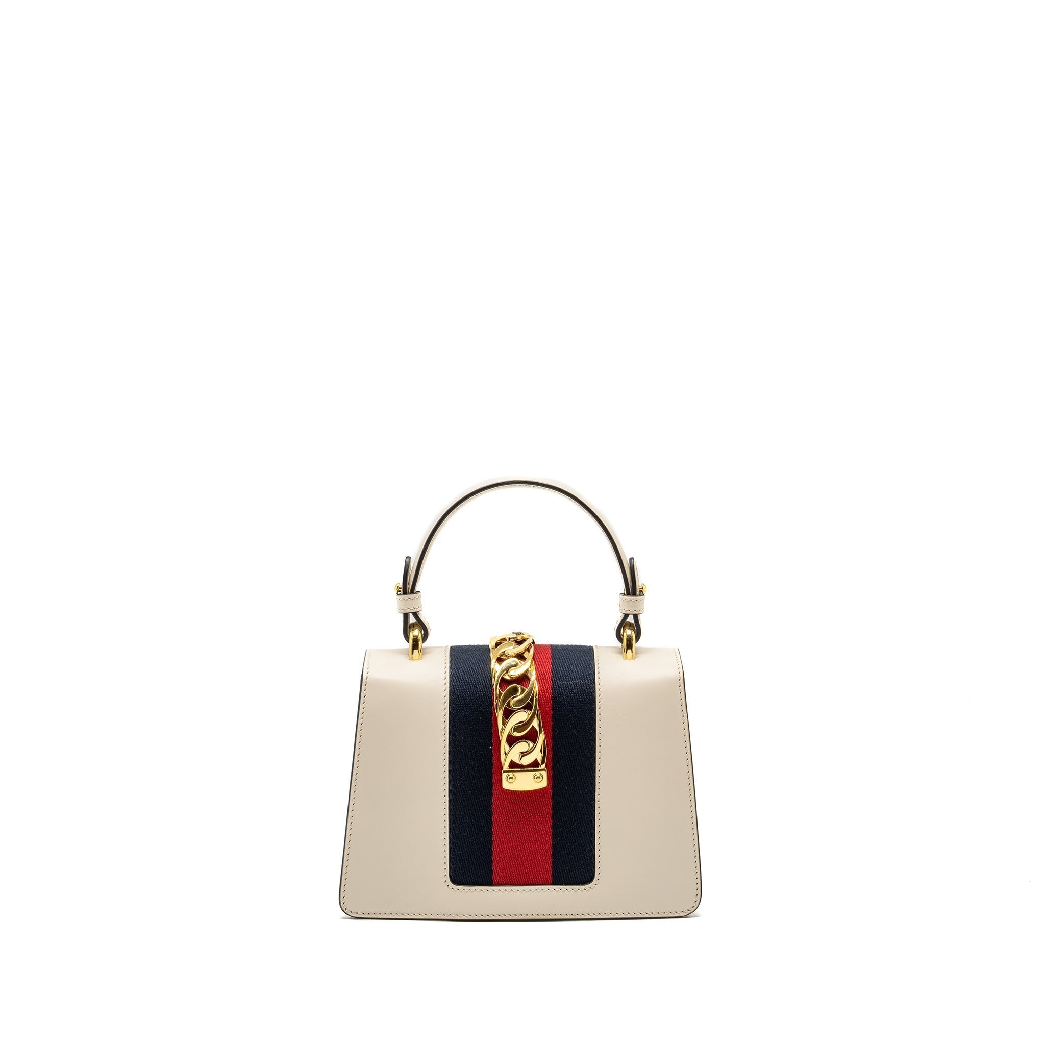 Gucci Mini Sylvie Top Handle Bag Calfskin White