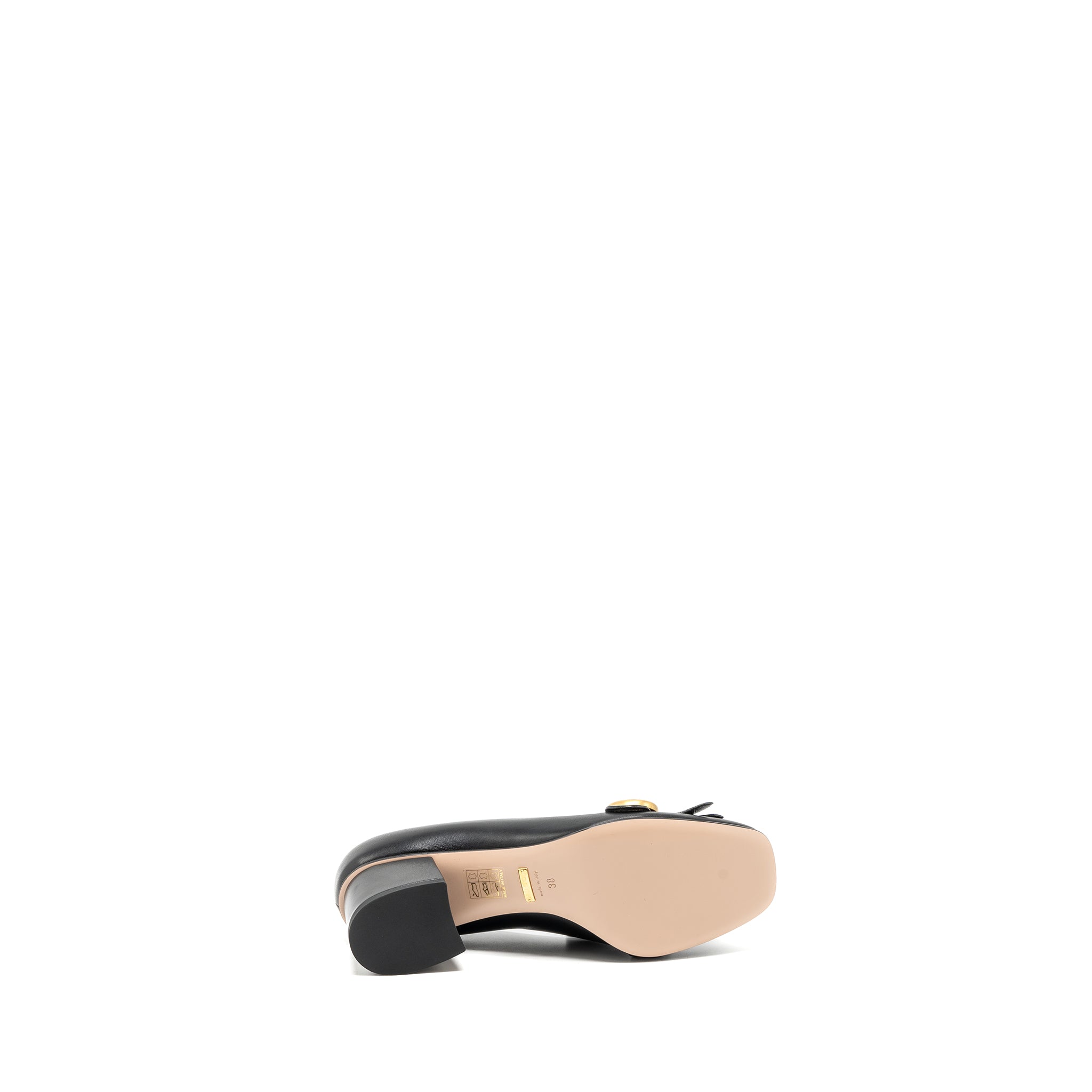 Gucci size 38 marmont loafer pumps calfskin black