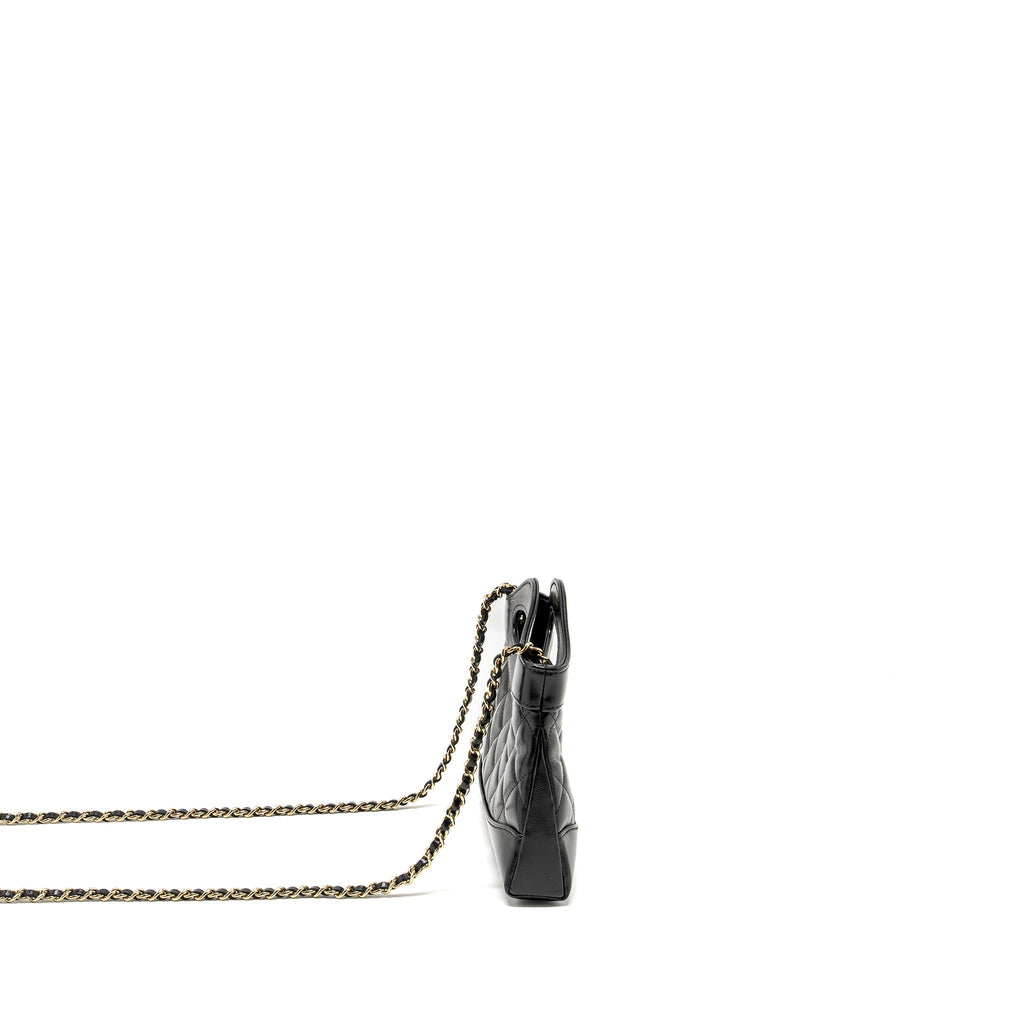 Chanel Mini 31 Clutch with Chain Shiny Lambskin Black L (Microchip)