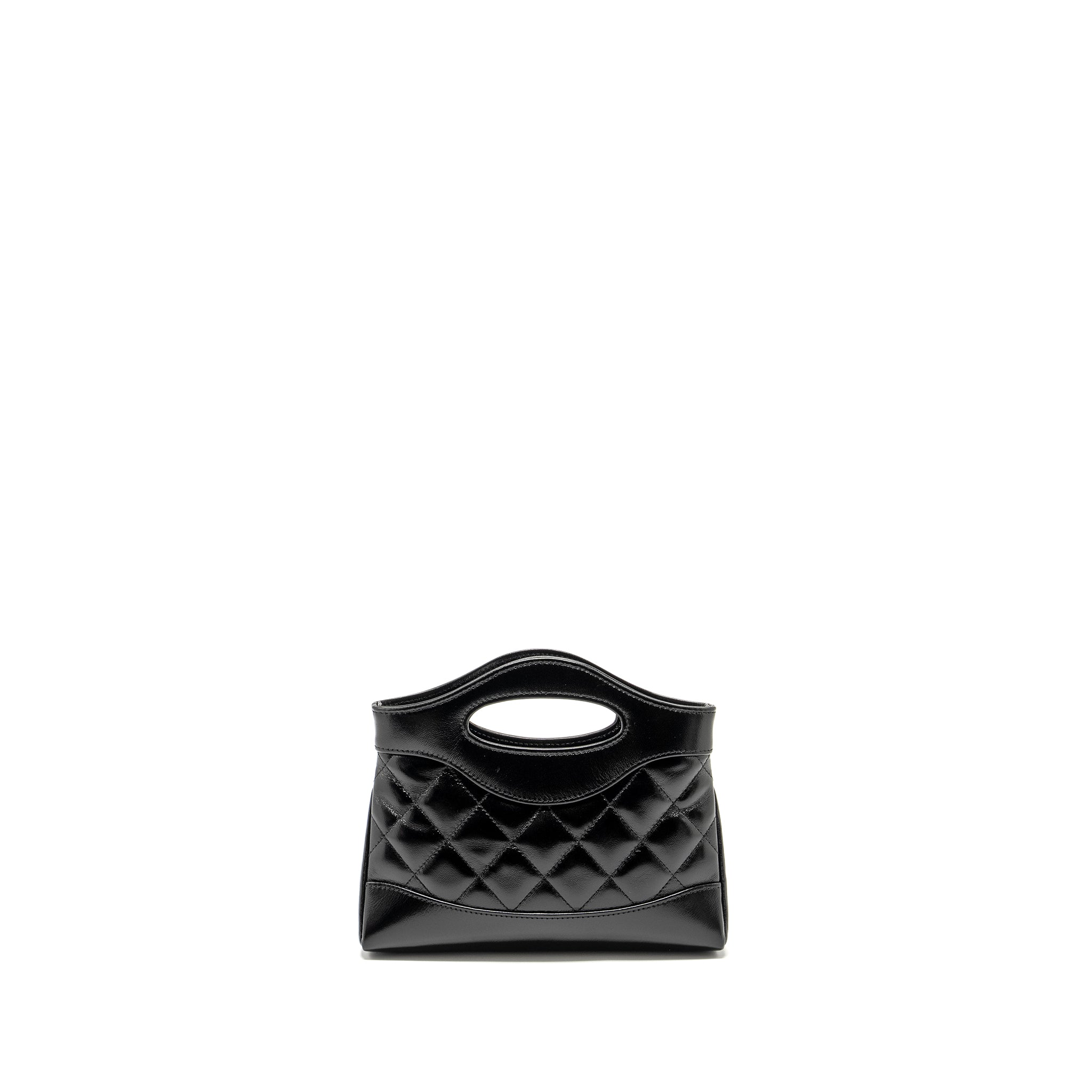 Chanel Mini 31 Clutch with Chain Shiny Lambskin Black L (Microchip)