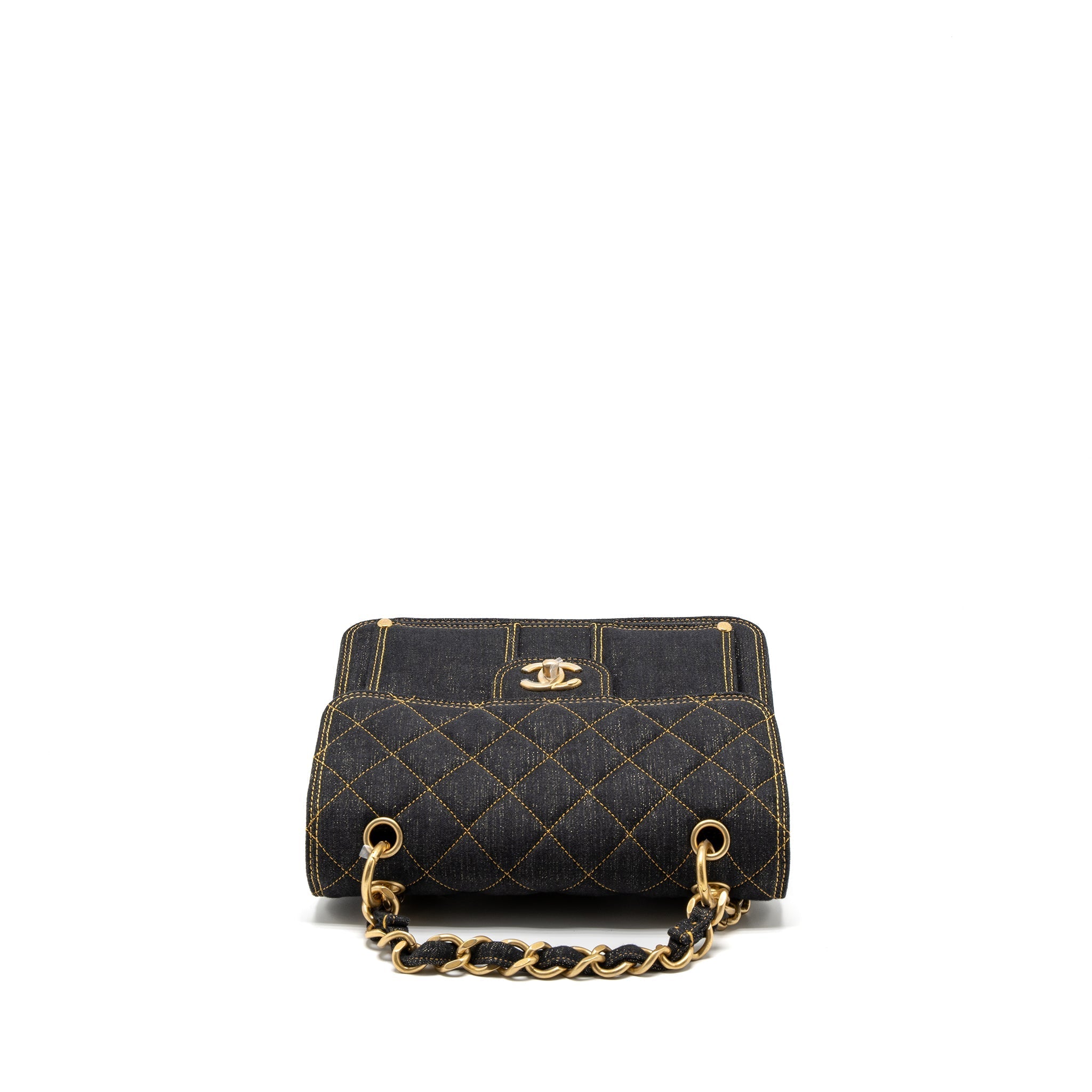 Chanel 23S Flap Backpack Denim Dark Blue Brushed  (Microchip)