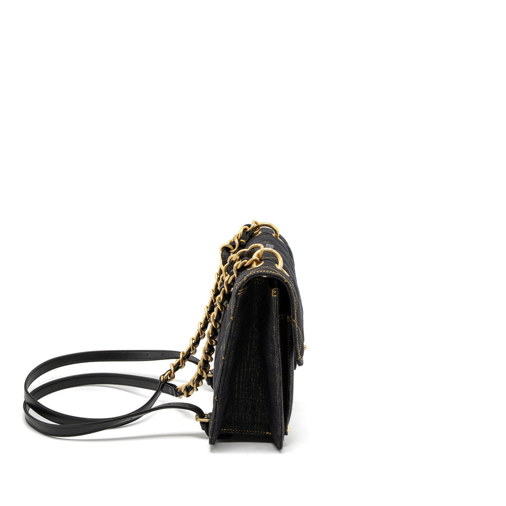 Chanel 23S Flap Backpack Denim Dark Blue Brushed  (Microchip)