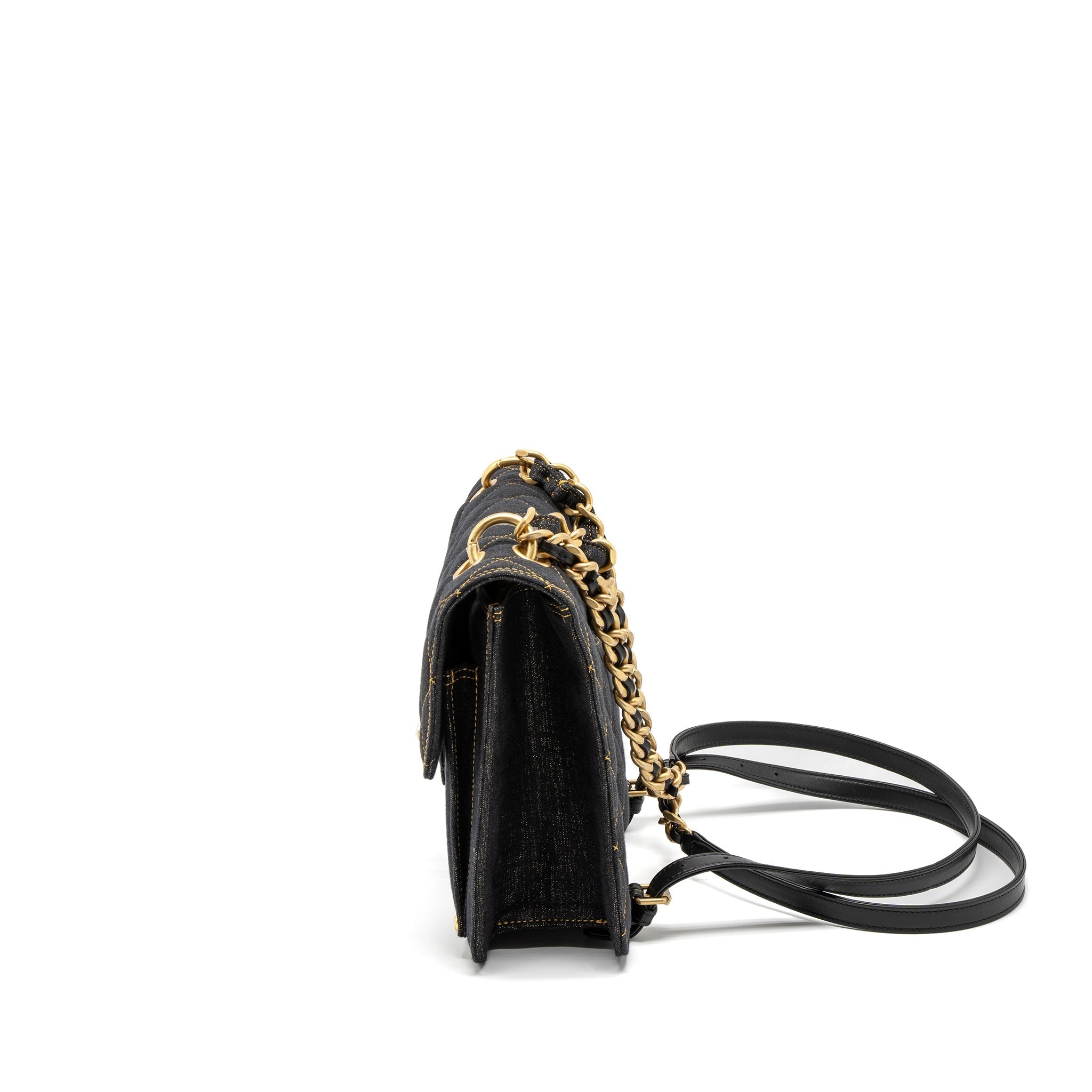 Chanel 23S Flap Backpack Denim Dark Blue Brushed  (Microchip)