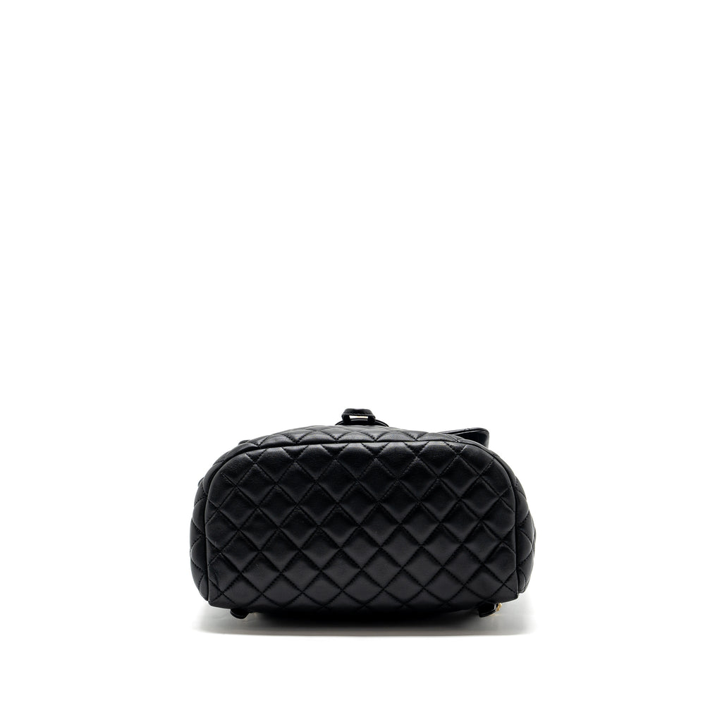Chanel quilted flap backpack lambskin black