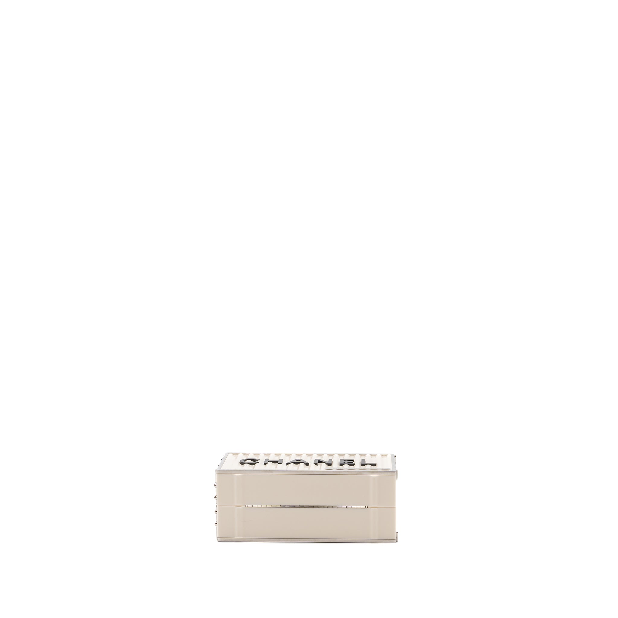 Chanel Paris-Hamburg runway container clutch bag white / black / red