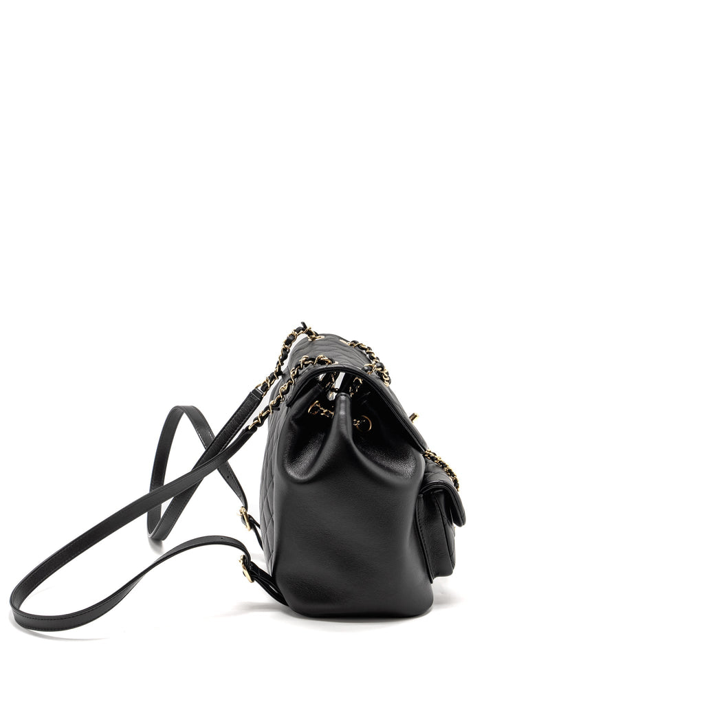 Chanel 23c Large Duma Backpack Calfskin Black L (microchip)