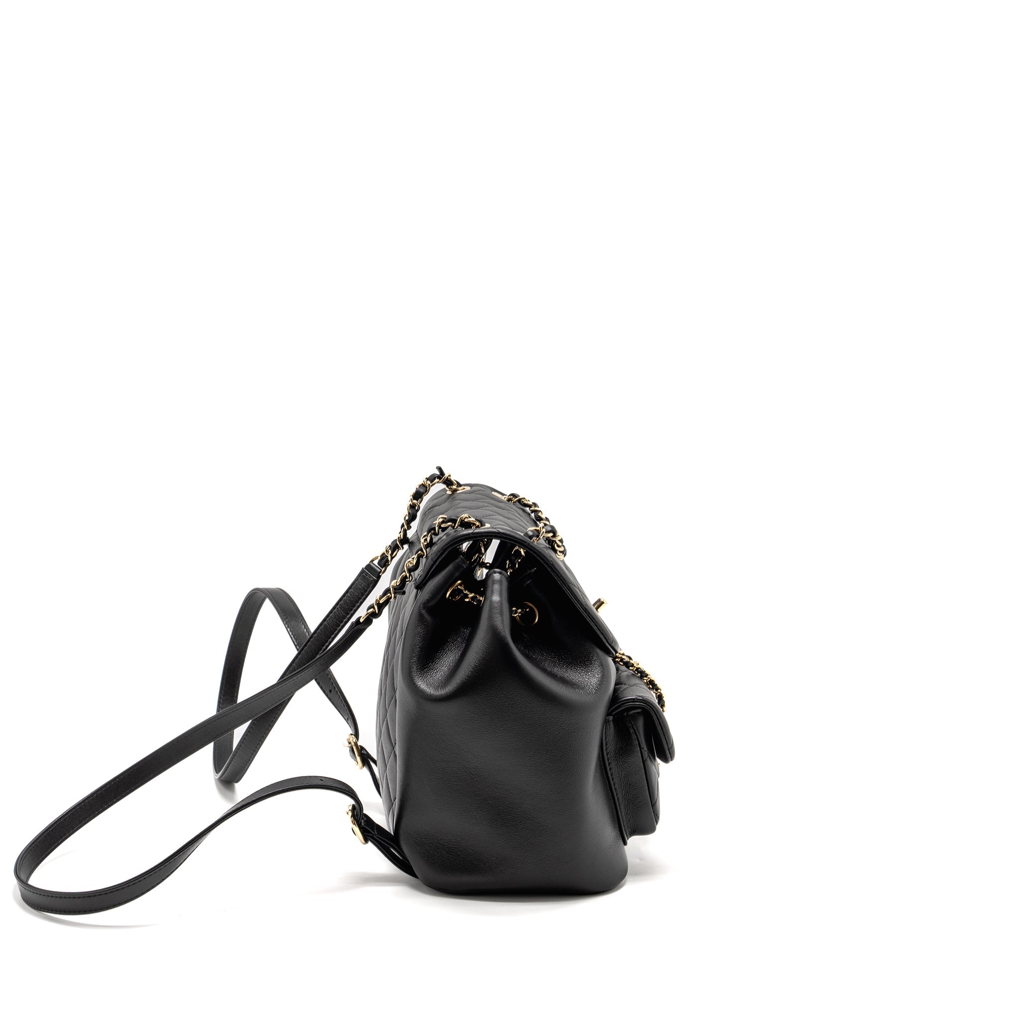 Chanel 23c Large Duma Backpack Calfskin Black L (microchip)