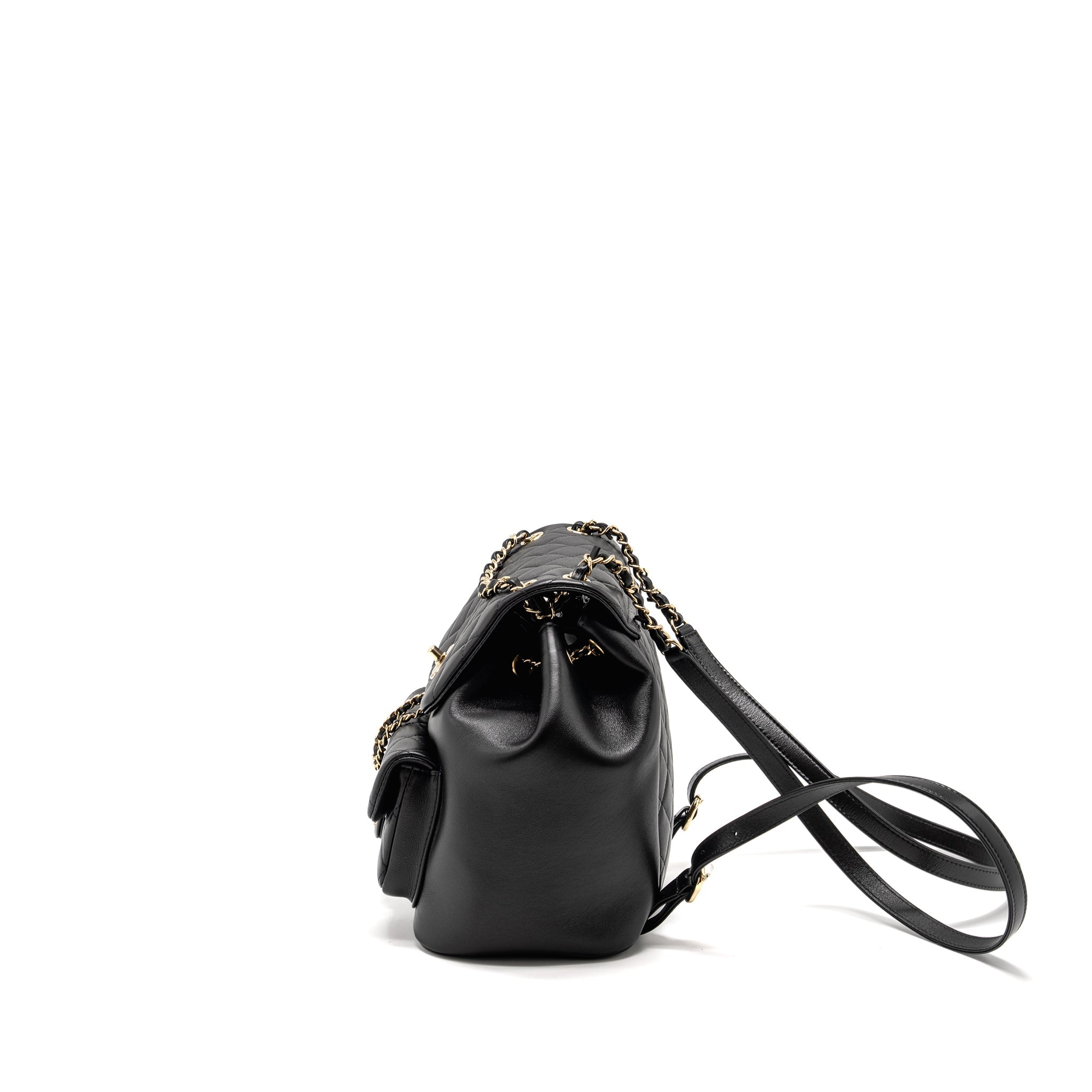 Chanel 23c Large Duma Backpack Calfskin Black L (microchip)
