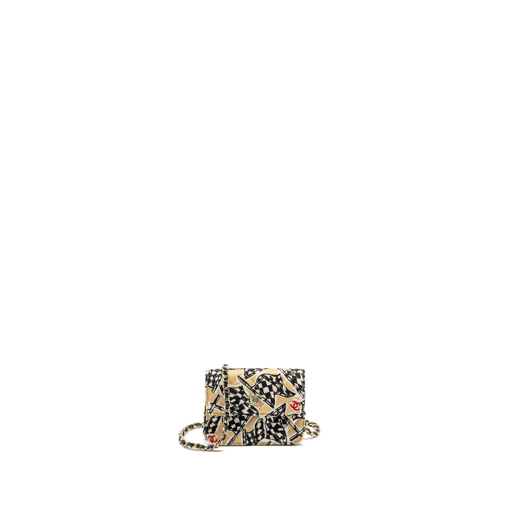 Chanel Mini Clutch With Chain Fabric Multicolour L (Microchip)