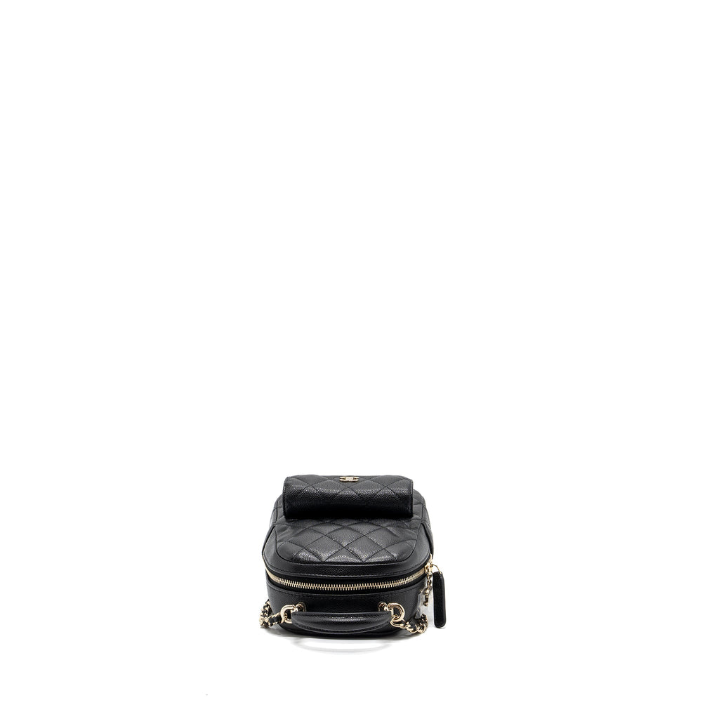 Chanel 24C mini backpack / crossbody bag caviar black L (microchip)